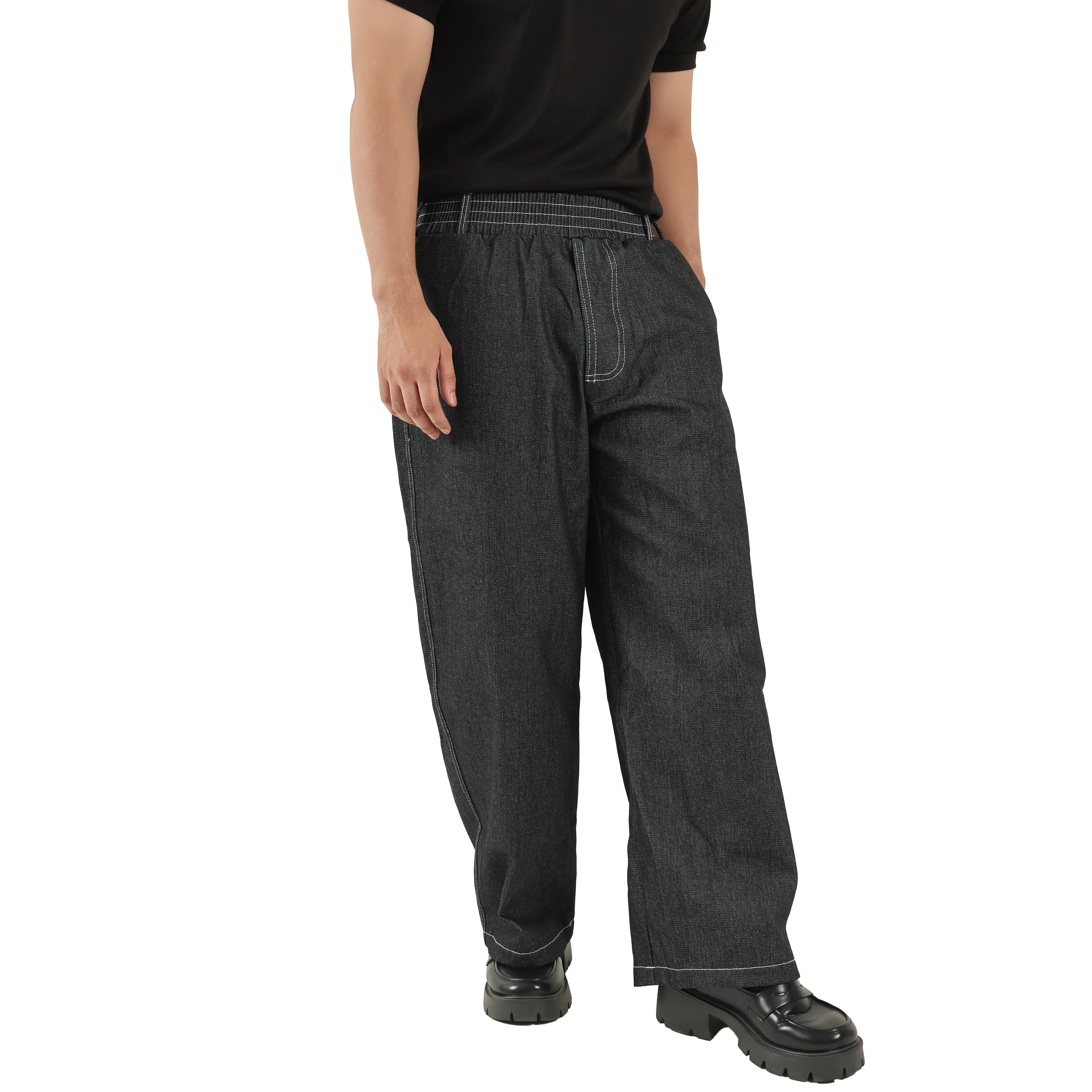 V. William's Raw Denim Barrel Pants