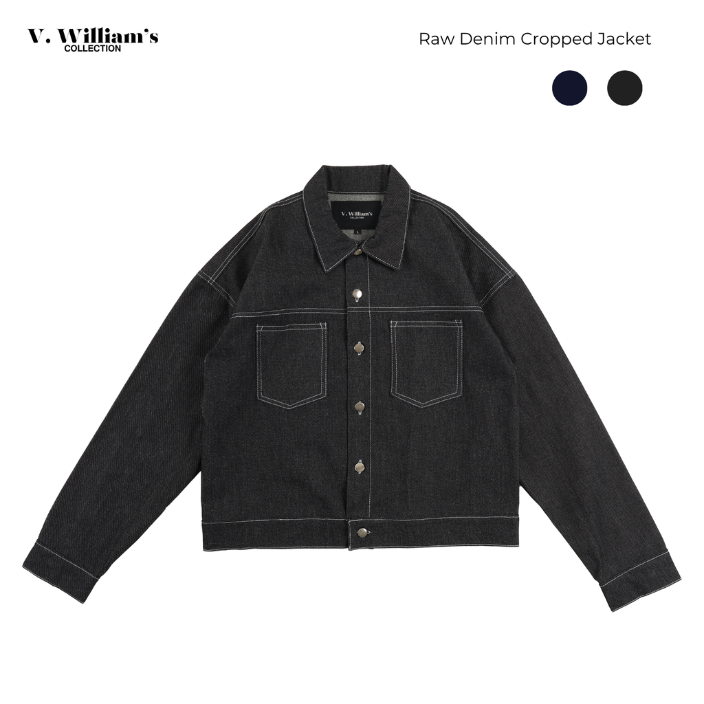 V. William's Raw Denim Cropped Jacket
