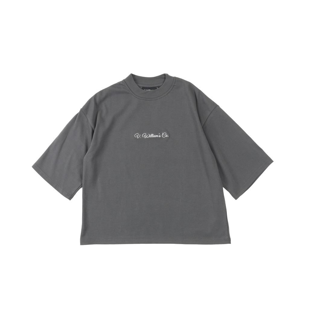V. William's Signature Embroidered Boxy Cropped T-Shirt