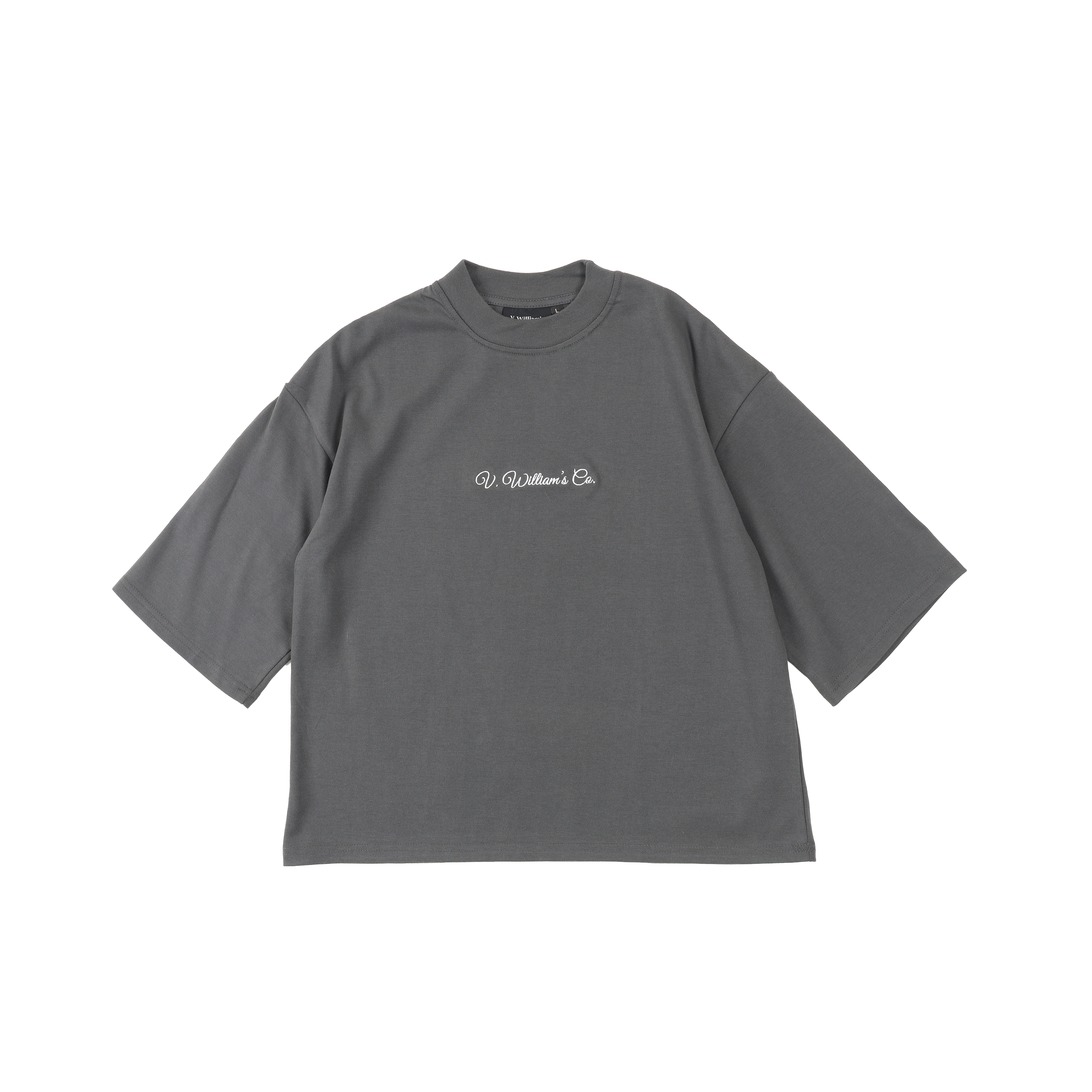 V. William's Signature Embroidered Boxy Cropped T-Shirt