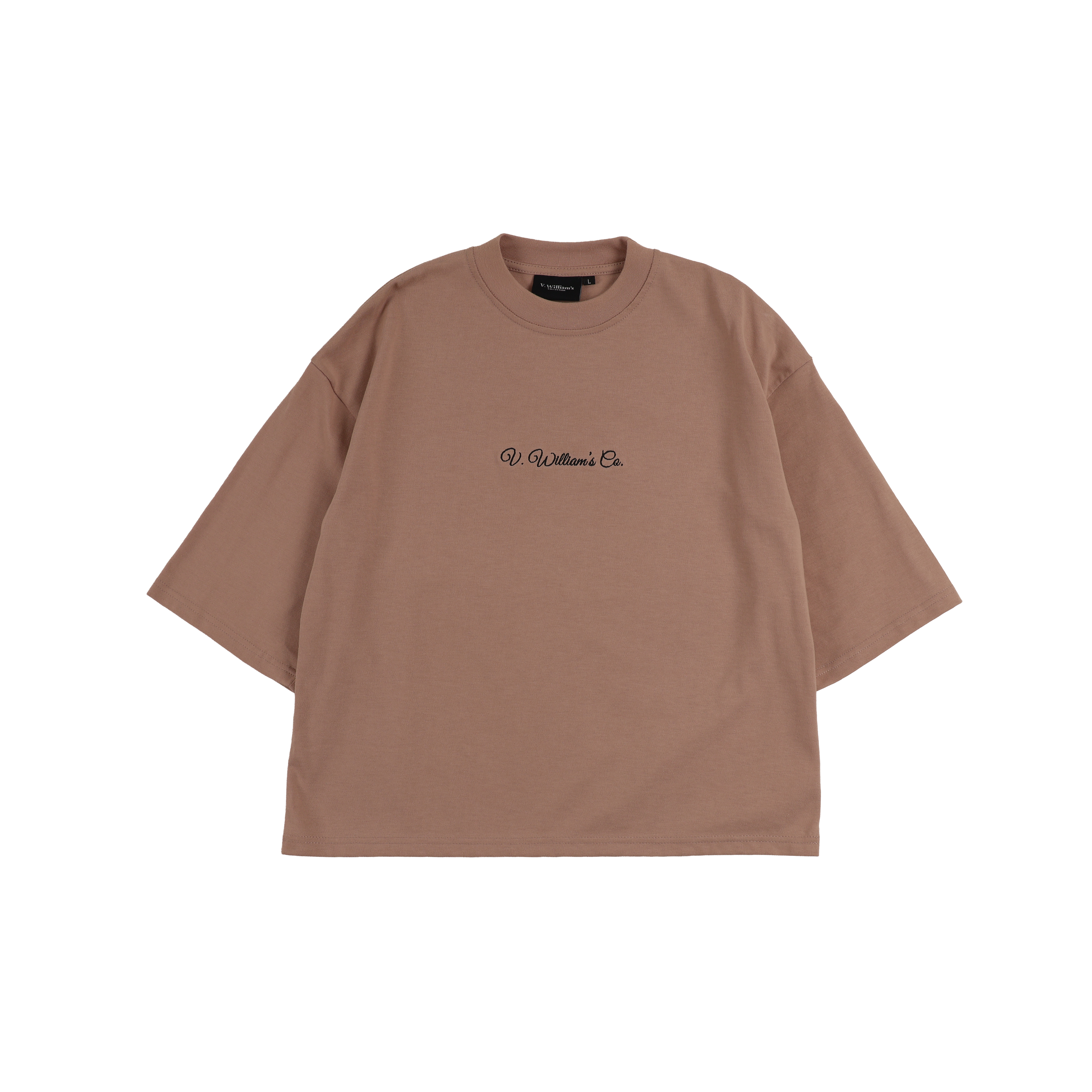 V. William's Signature Embroidered Boxy Cropped T-Shirt