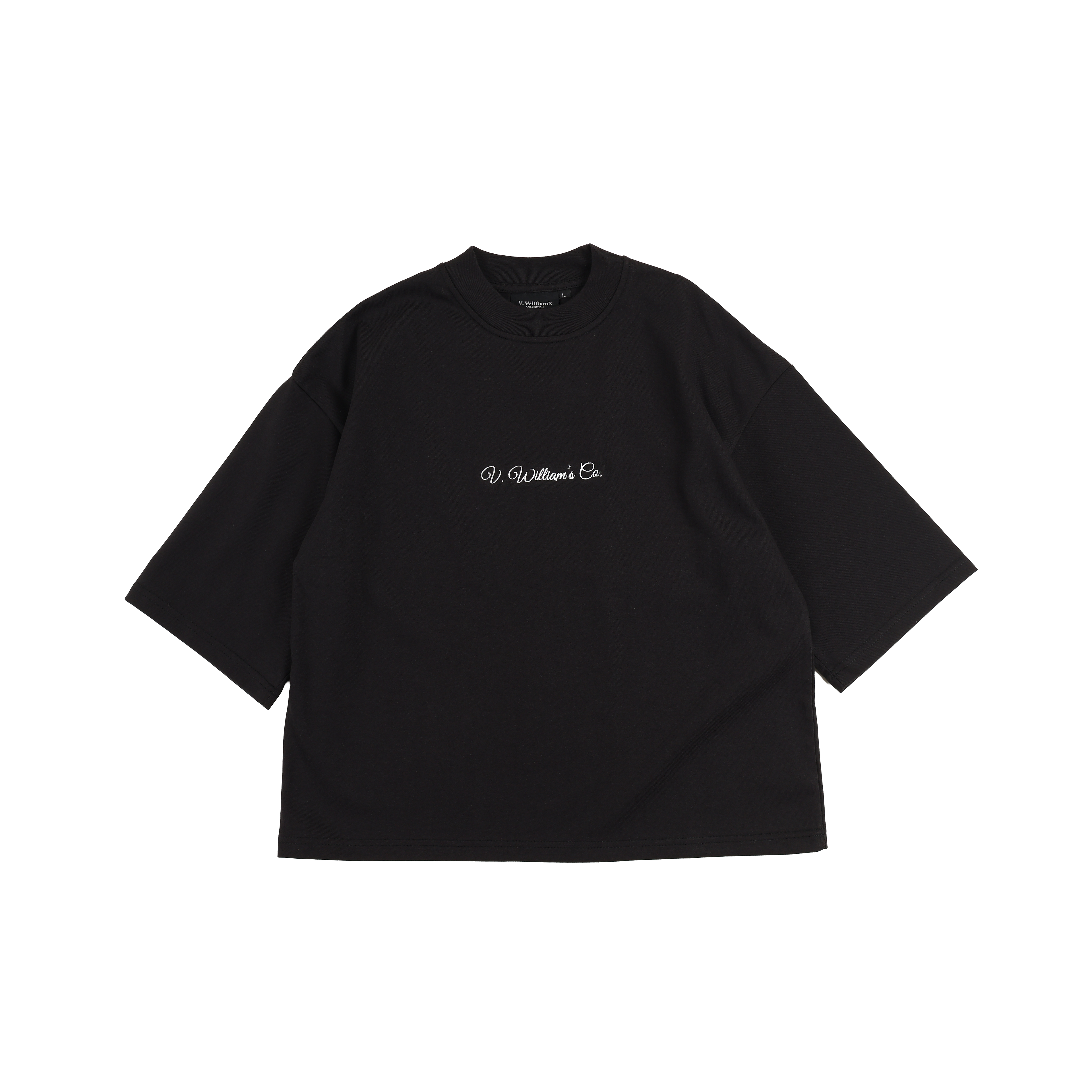V. William's Signature Embroidered Boxy Cropped T-Shirt