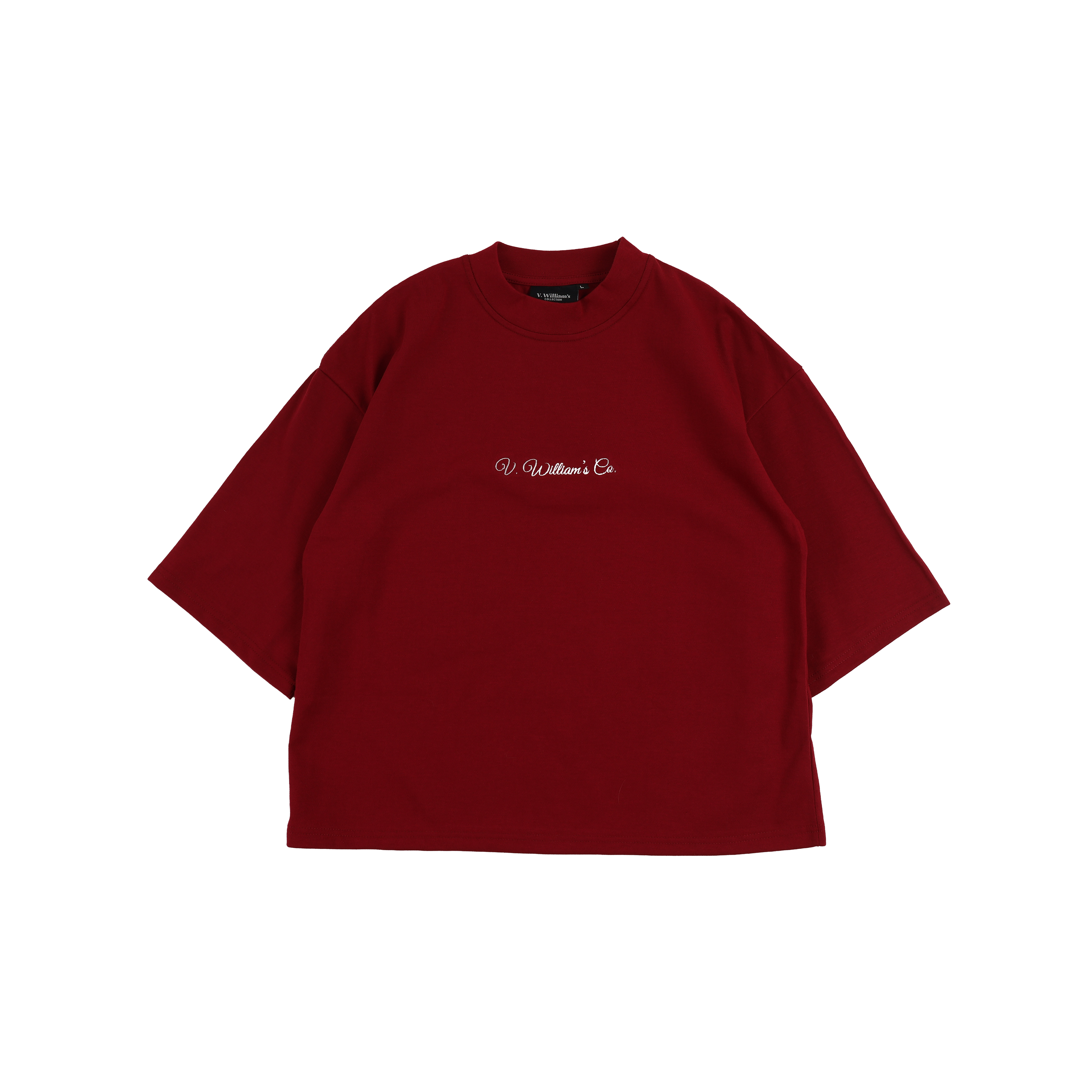 V. William's Signature Embroidered Boxy Cropped T-Shirt