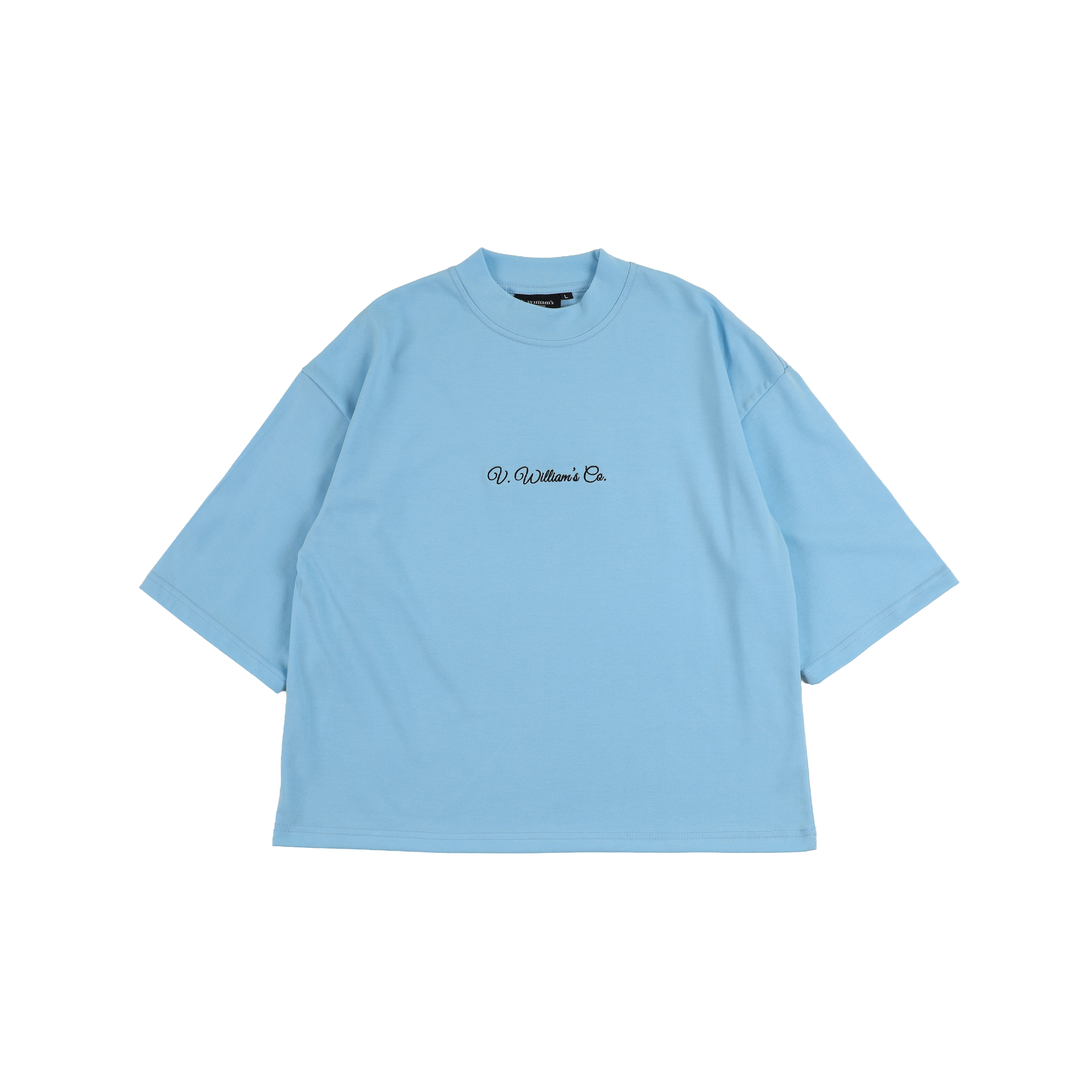 V. William's Signature Embroidered Boxy Cropped T-Shirt