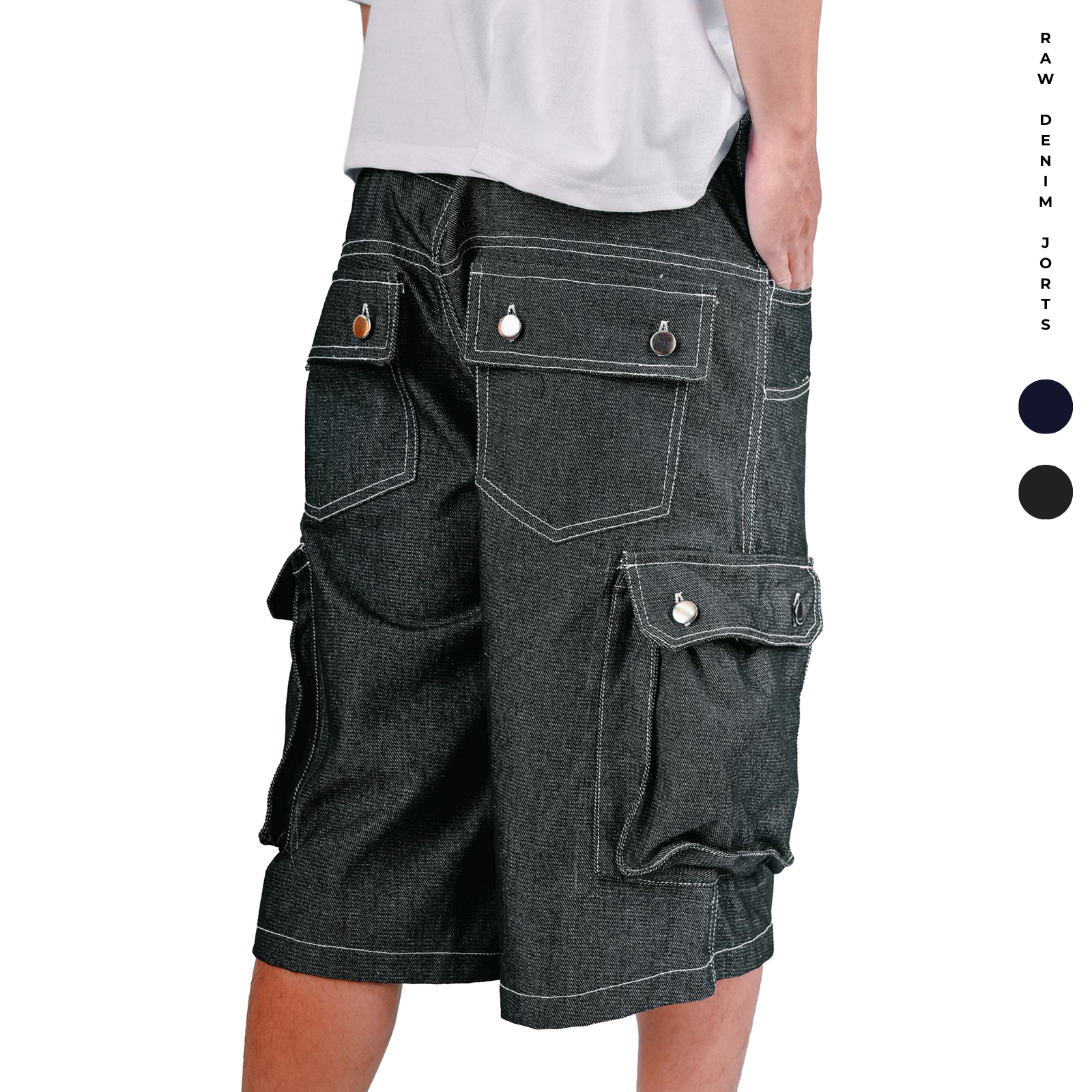 V. William's Raw Denim 6 Pocket Jorts