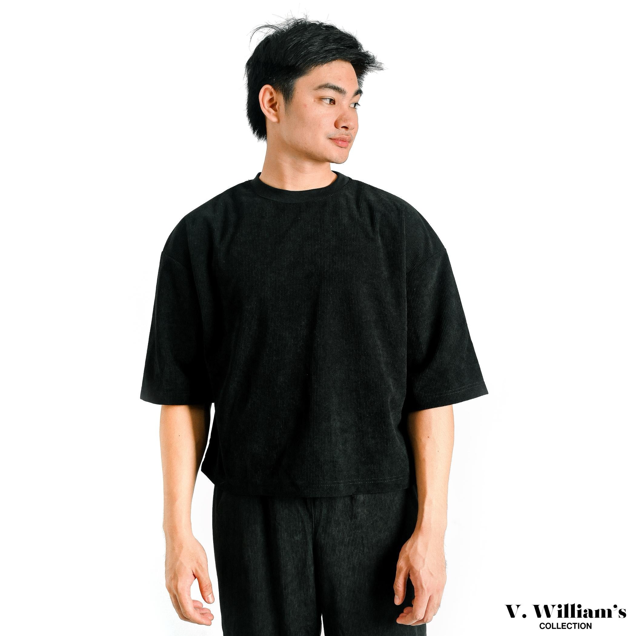 V. William's Premium Curduroy Boxy Cropped T-Shirt