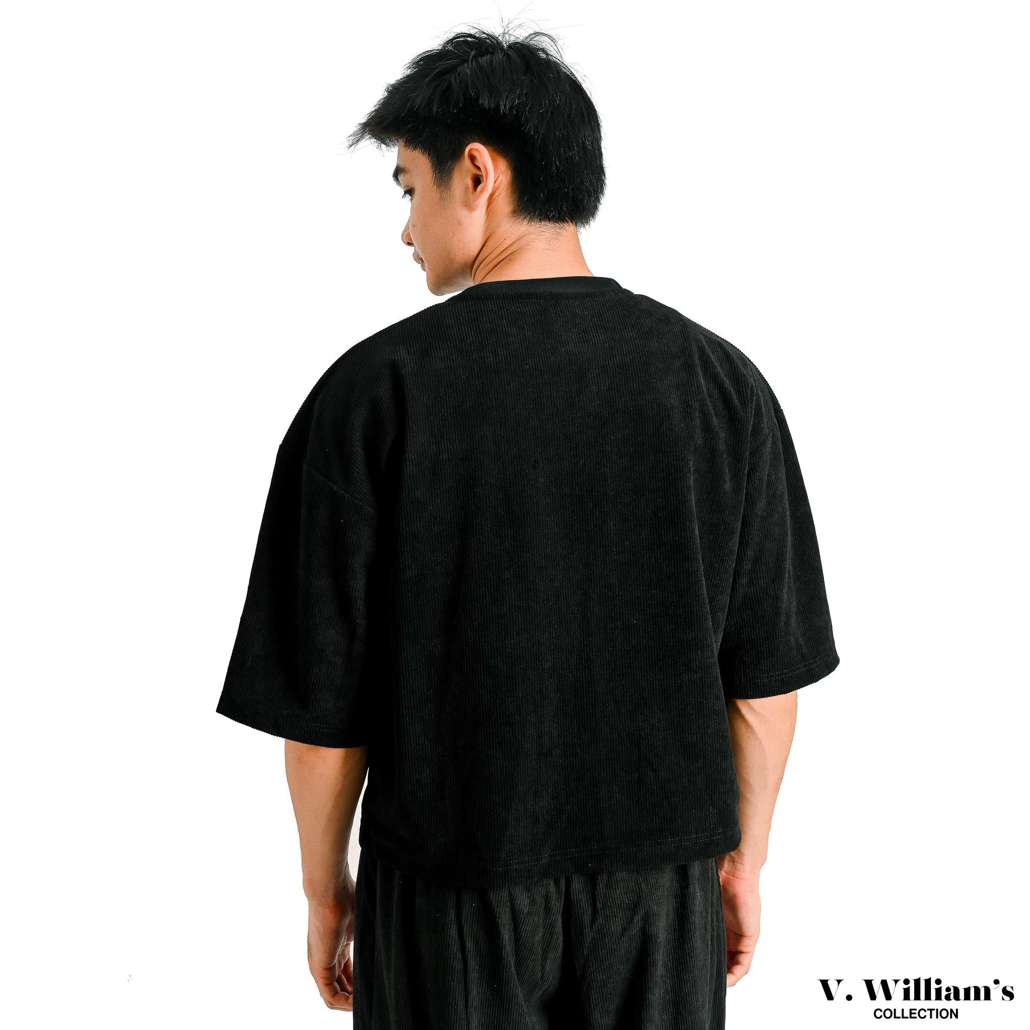 V. William's Premium Curduroy Boxy Cropped T-Shirt