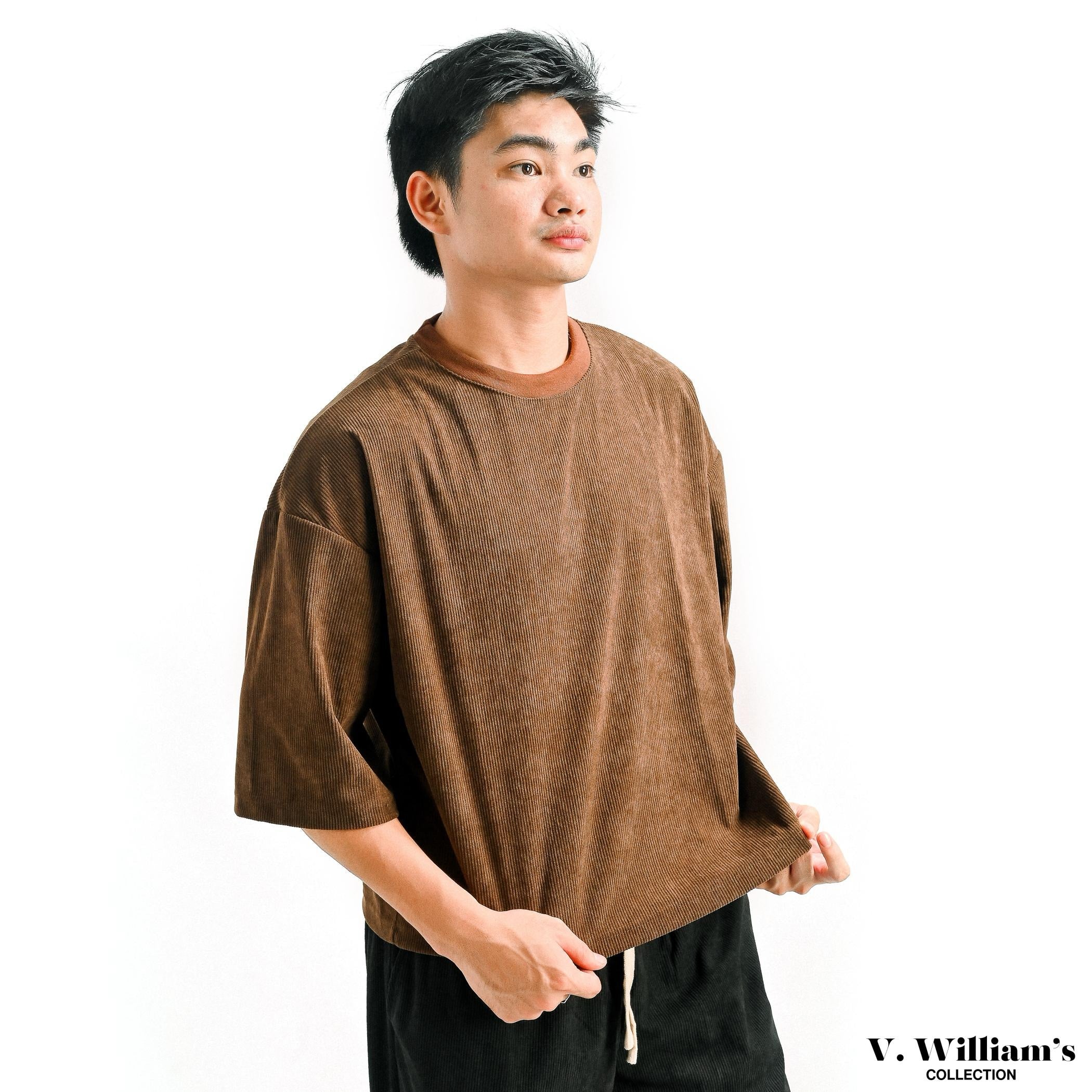 V. William's Premium Curduroy Boxy Cropped T-Shirt