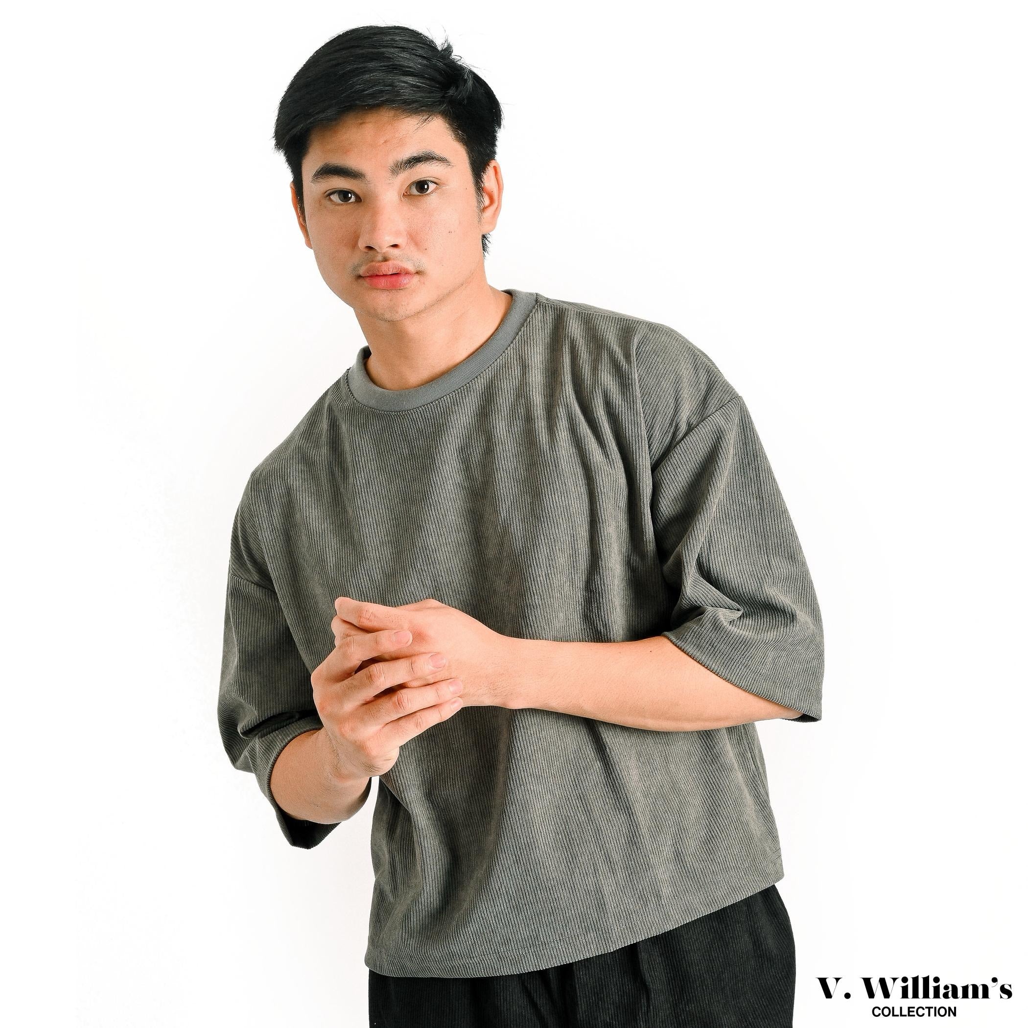 V. William's Premium Curduroy Boxy Cropped T-Shirt