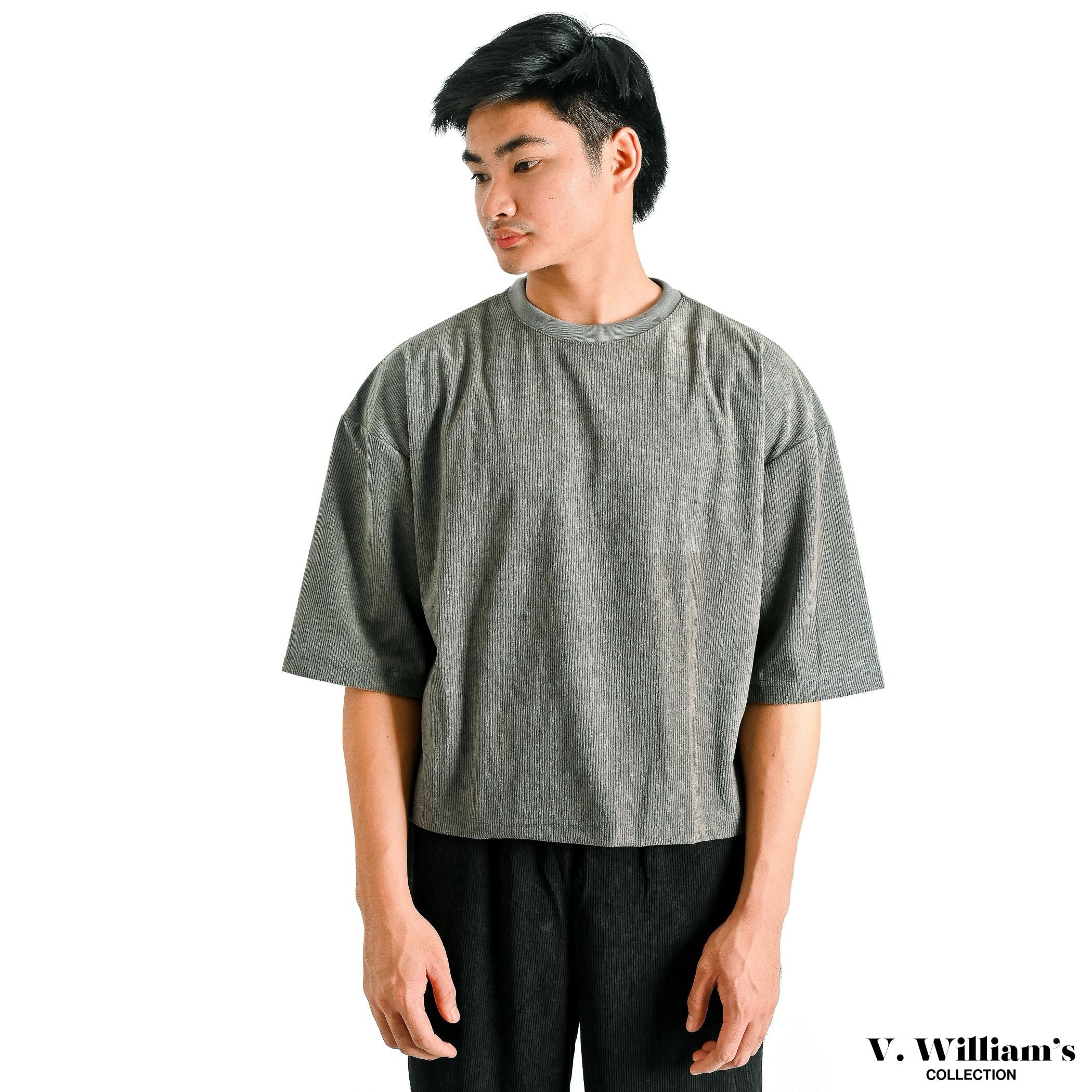 V. William's Premium Curduroy Boxy Cropped T-Shirt