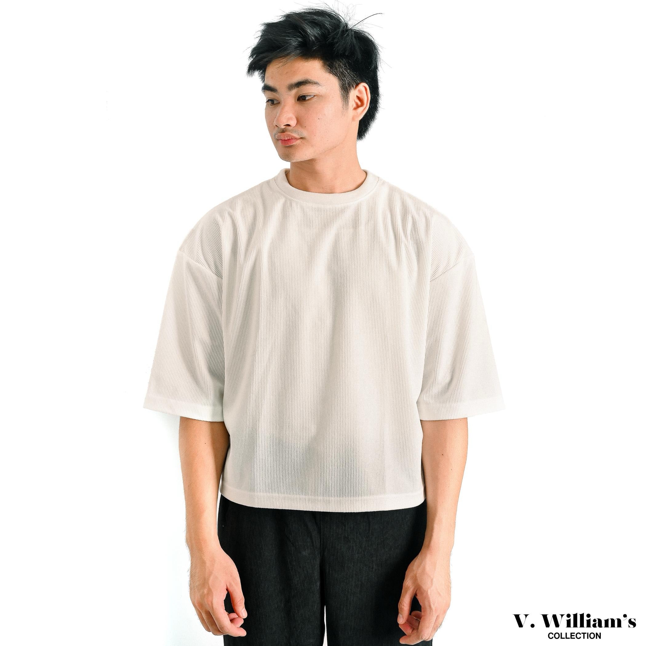 V. William's Premium Curduroy Boxy Cropped T-Shirt