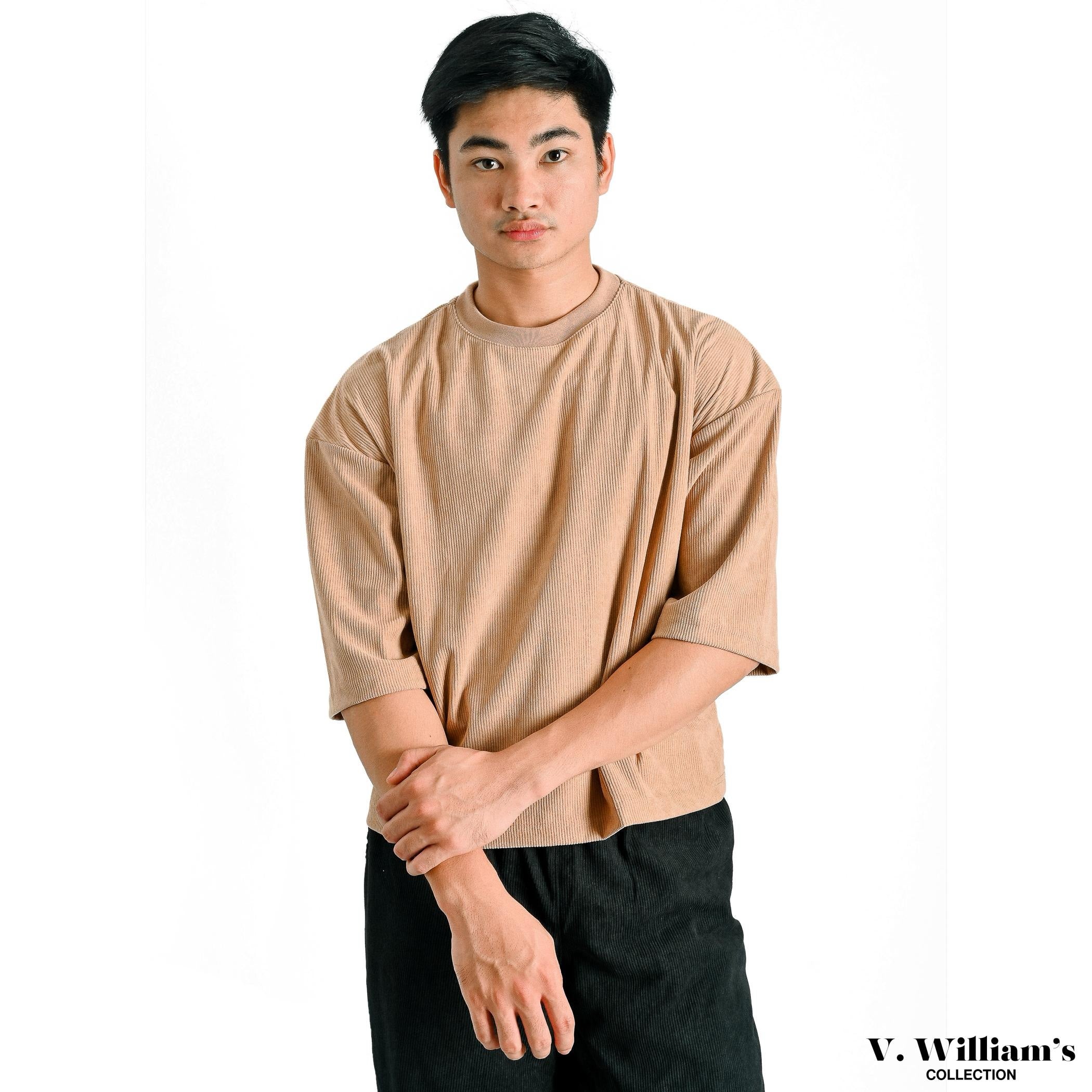 V. William's Premium Curduroy Boxy Cropped T-Shirt