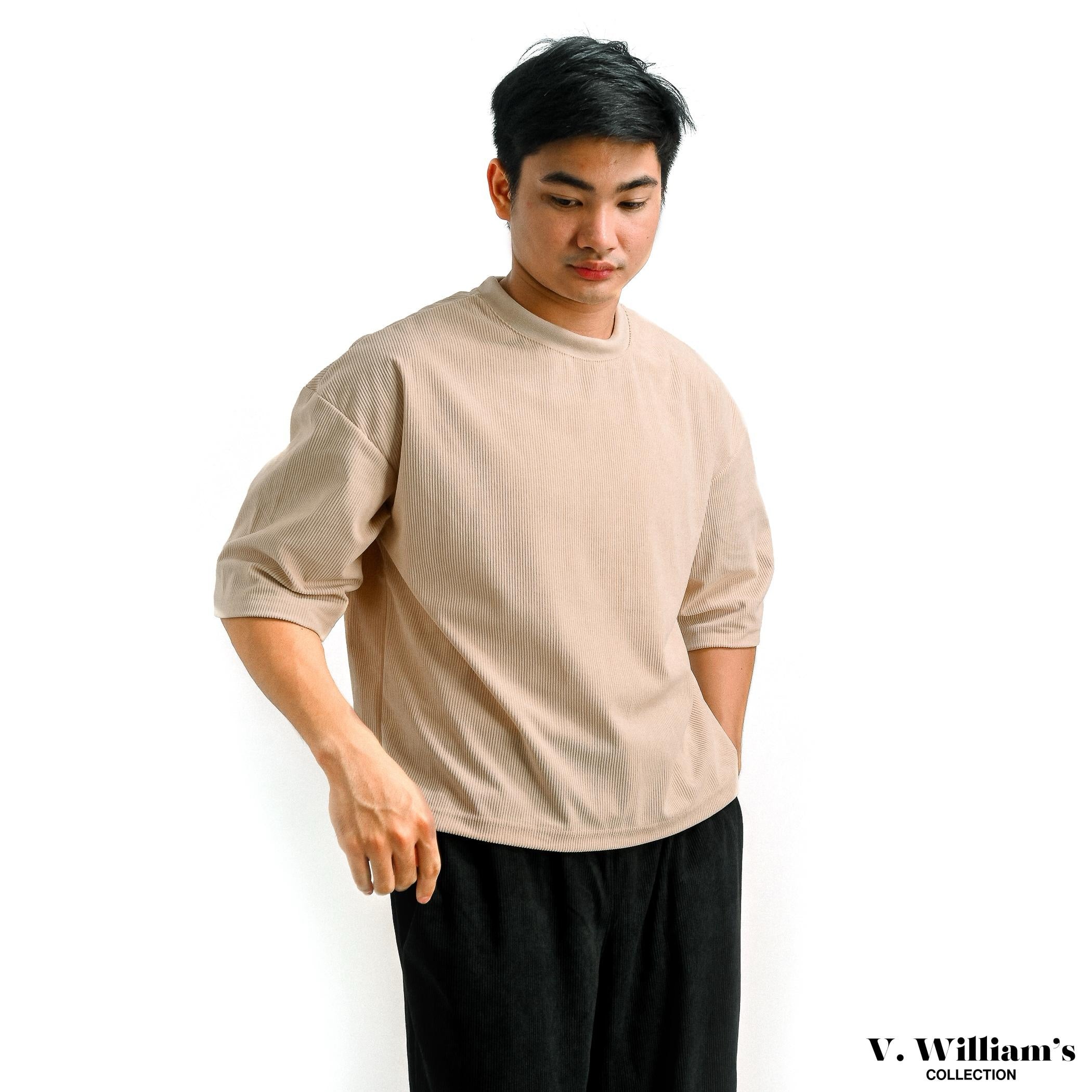 V. William's Premium Curduroy Boxy Cropped T-Shirt
