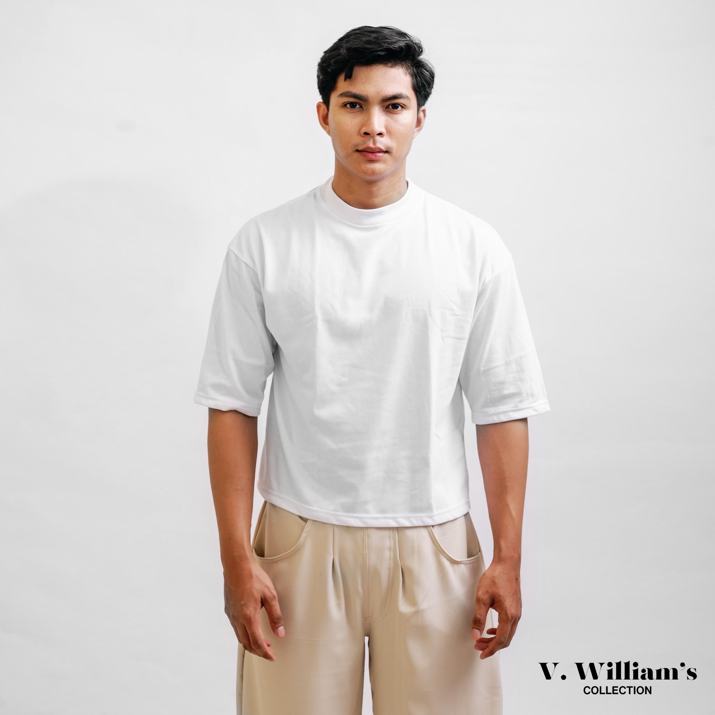 V. William's Premium Heavy Cotton Boxy Cropped T-Shirt
