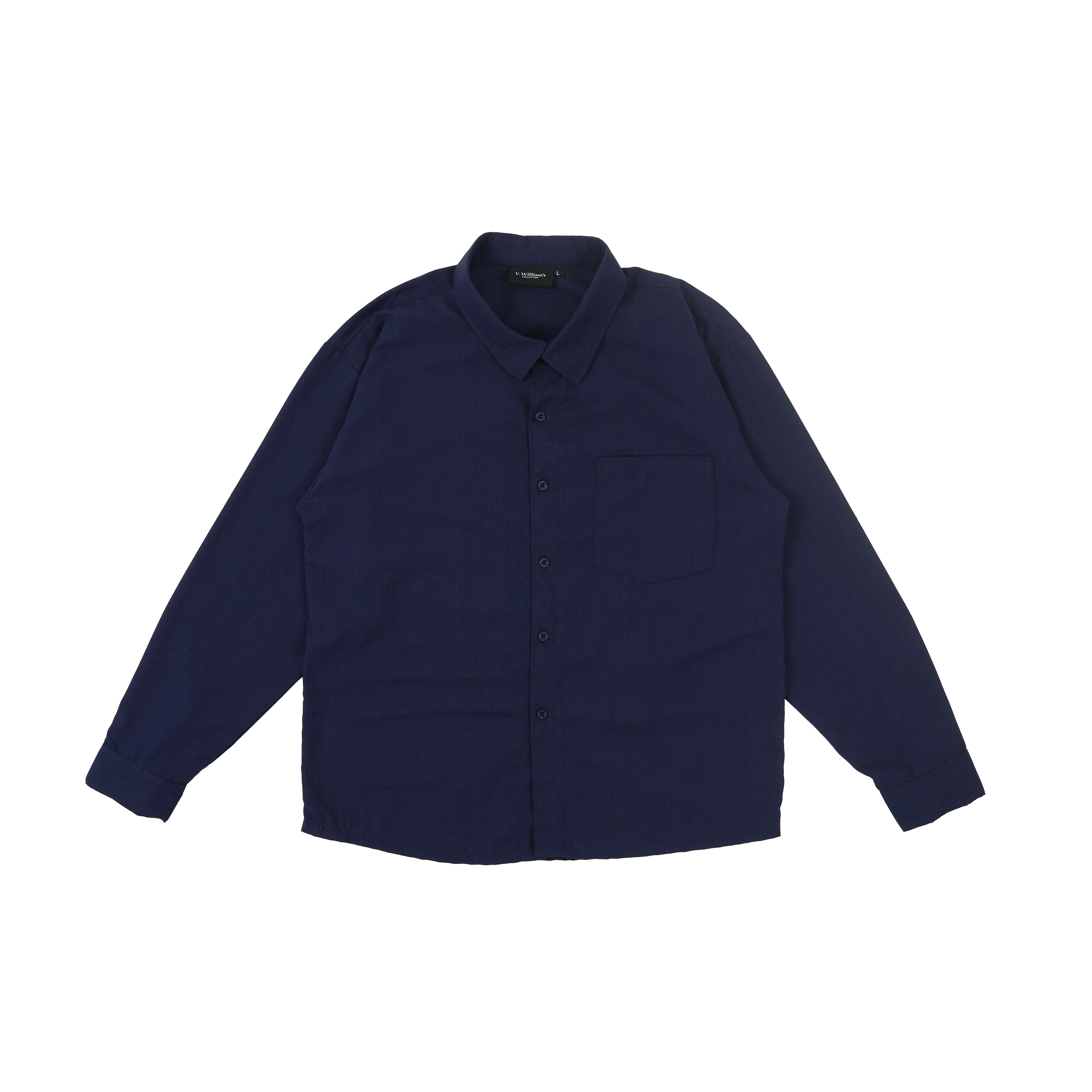 V. William's Cotton Linen Longsleeve Polo