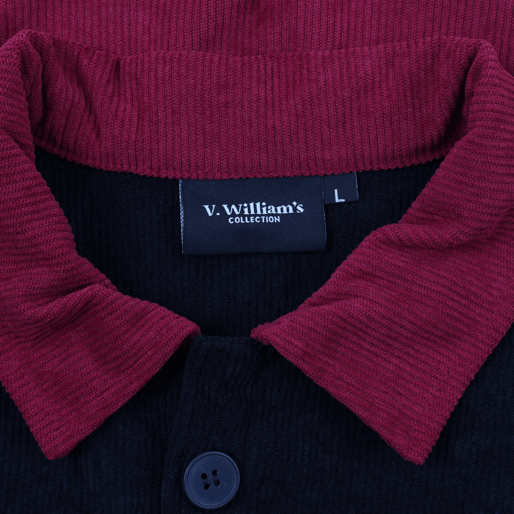 V. William's Curduroy Two-Tone Jacket Long Sleeves