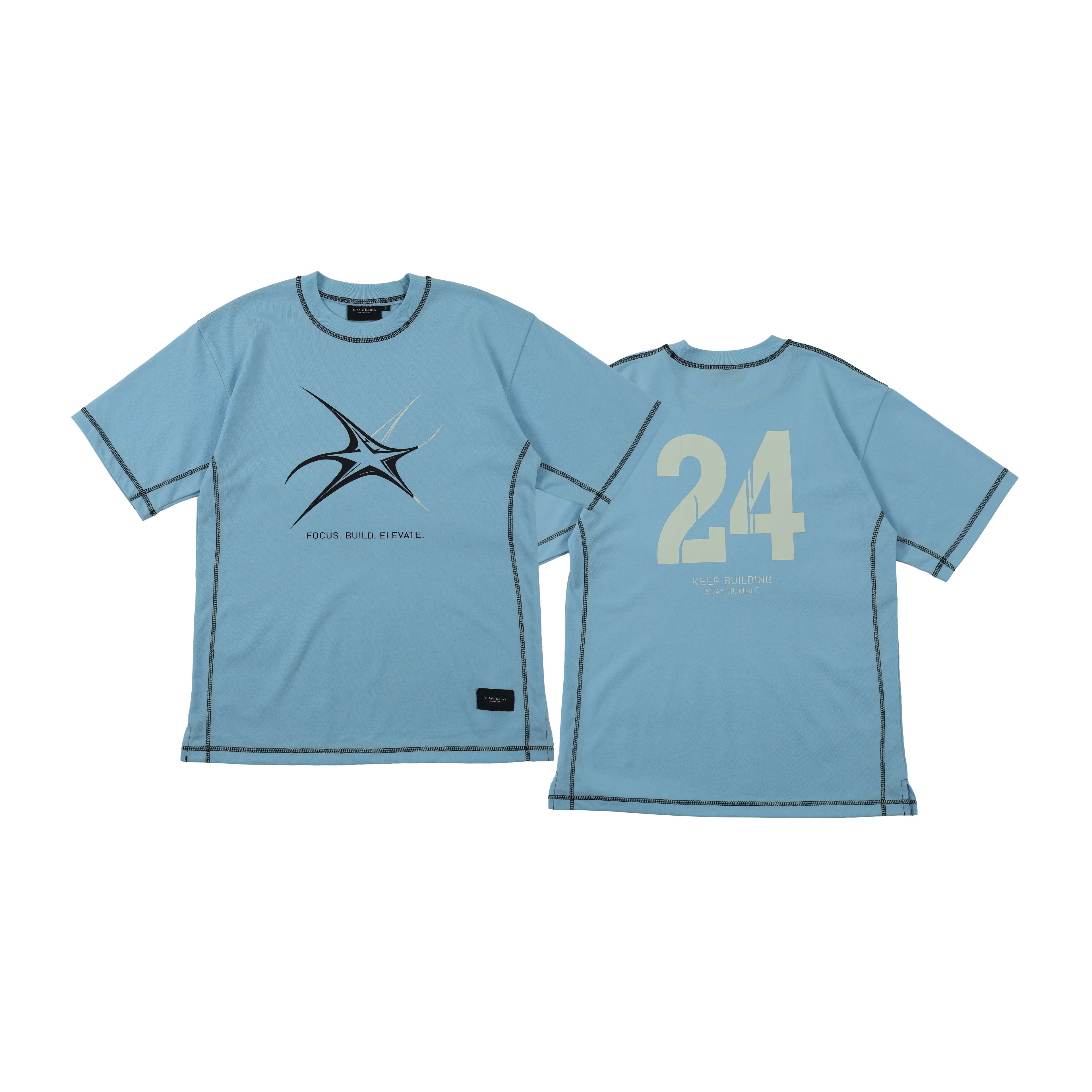 V. William's Heavy Cotton Oversized T-Shirt Reverse Stitch Graphic Front & Back Design
