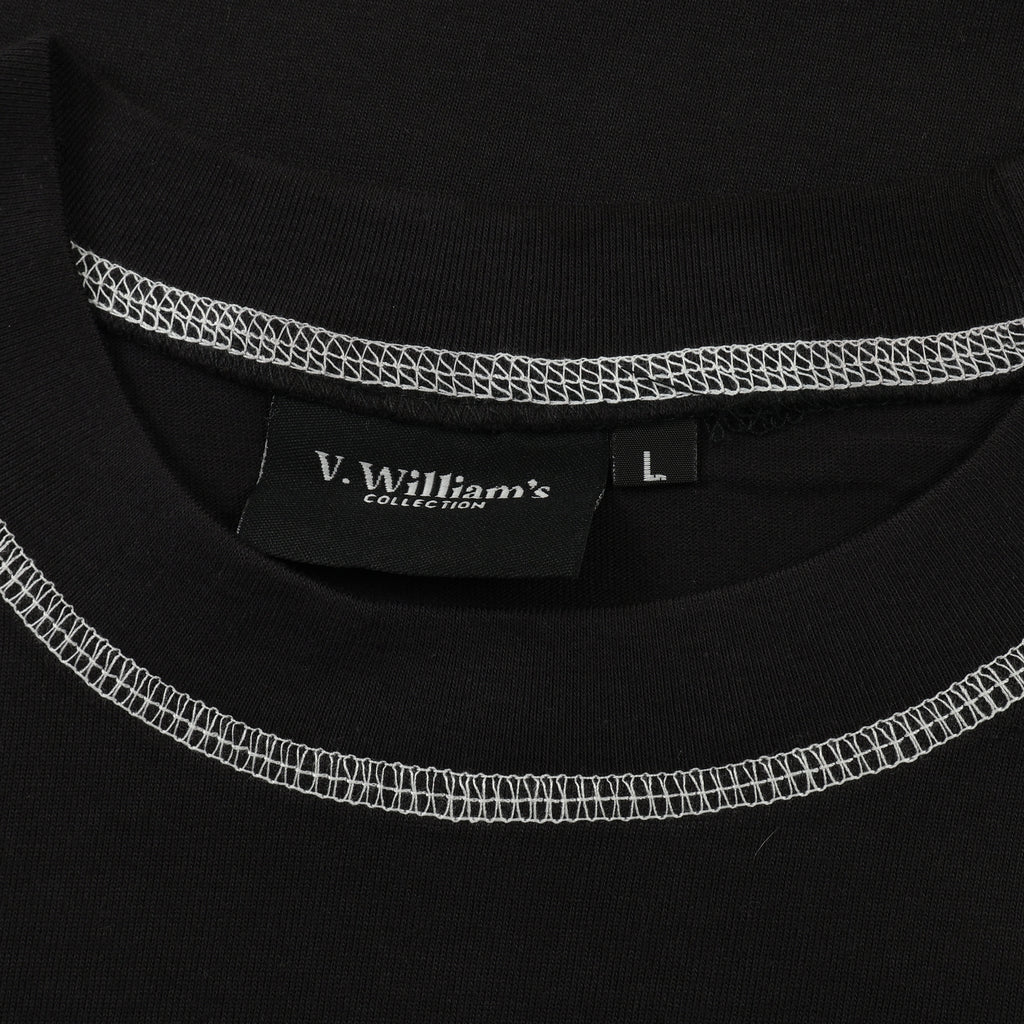 V. William's Heavy Cotton Oversized T-Shirt Reverse Stitch Graphic Front & Back Design