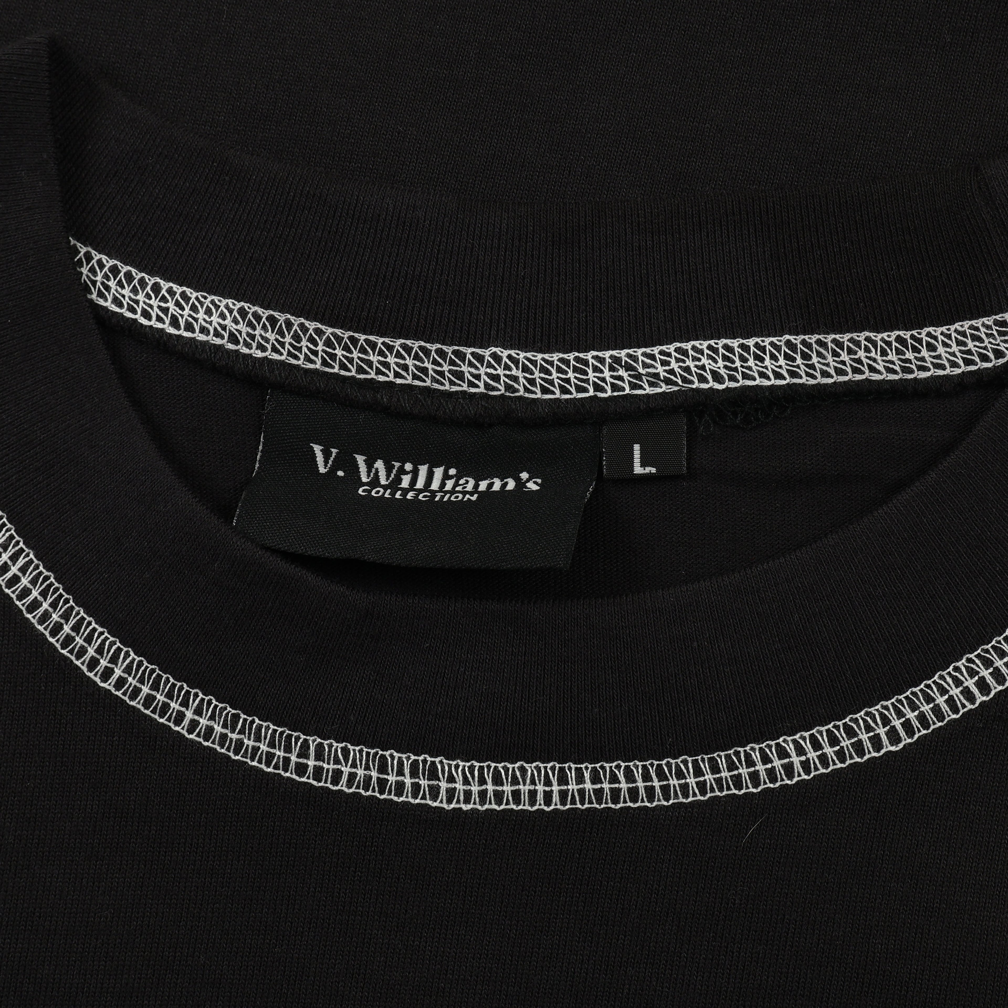 V. William's Heavy Cotton Oversized T-Shirt Reverse Stitch Graphic Front & Back Design