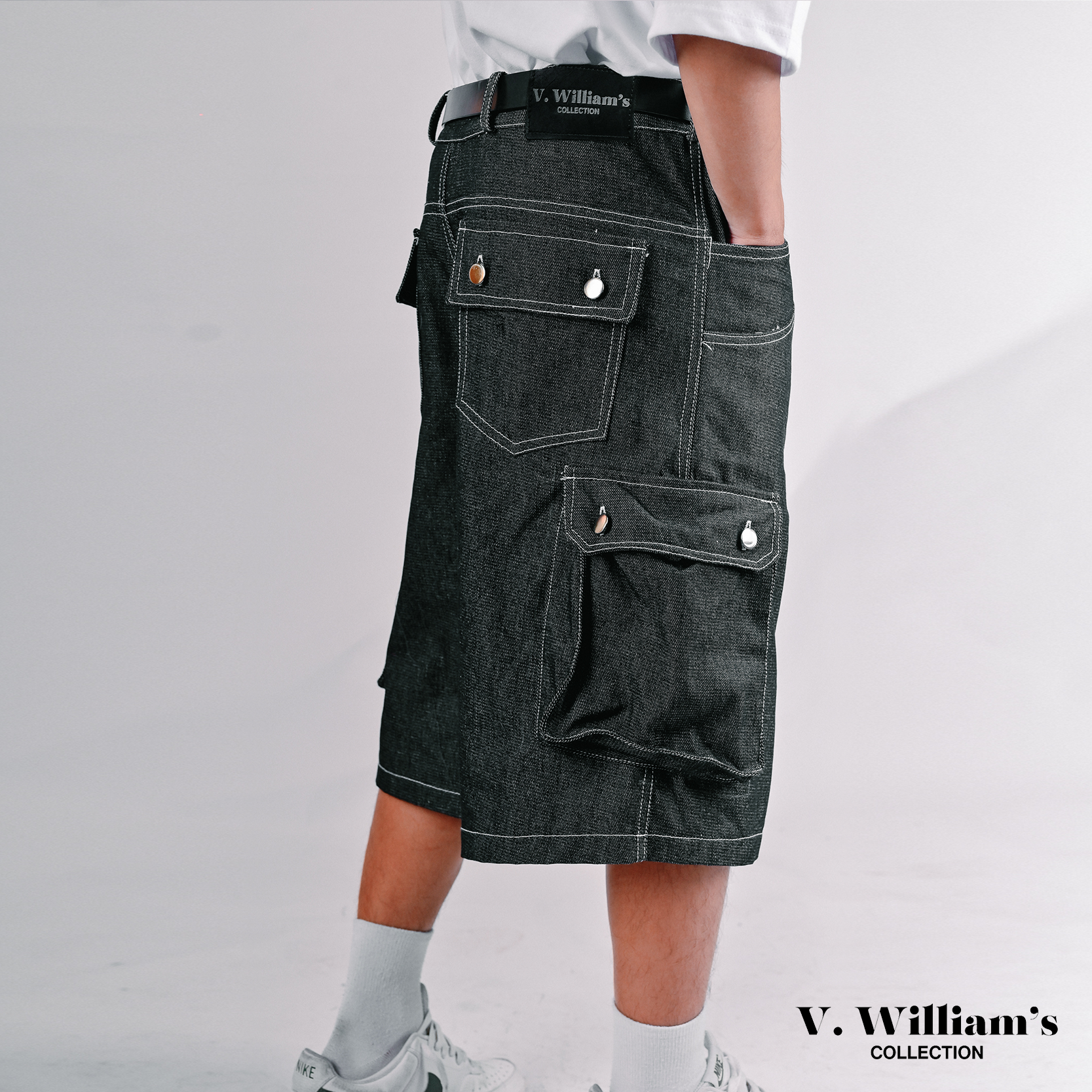 V. William's Raw Denim 6 Pocket Jorts