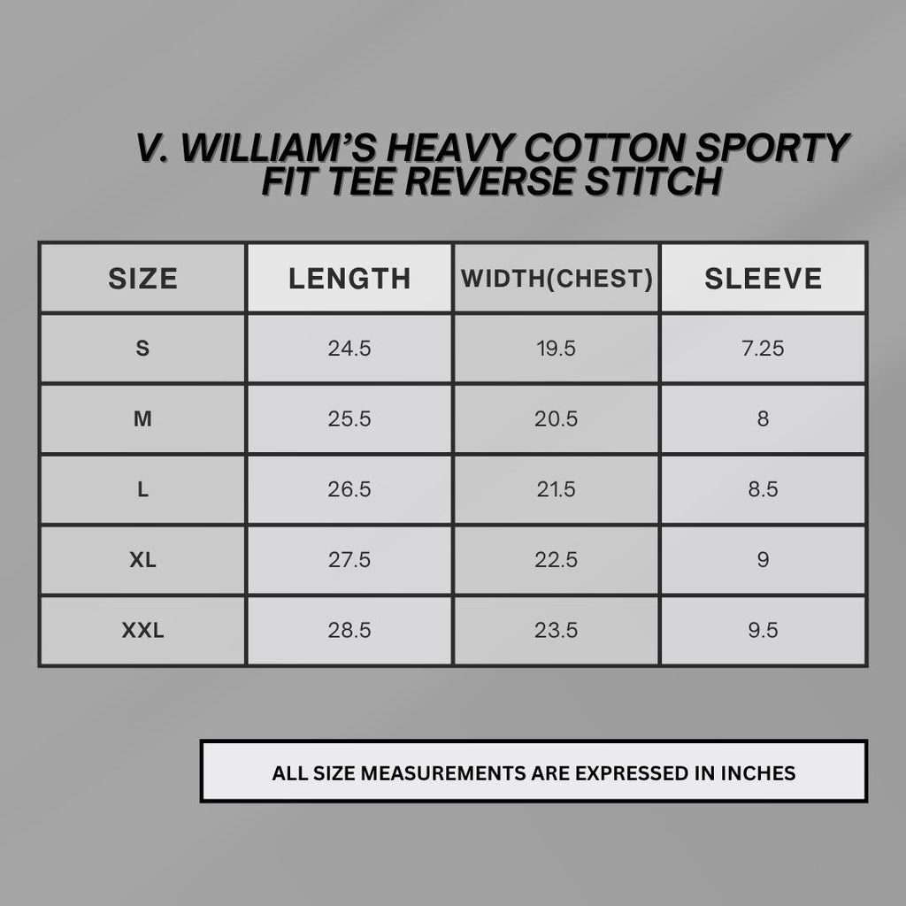 V. William's Heavy Cotton Racing Tees Sporty Fit Reverse Stitch