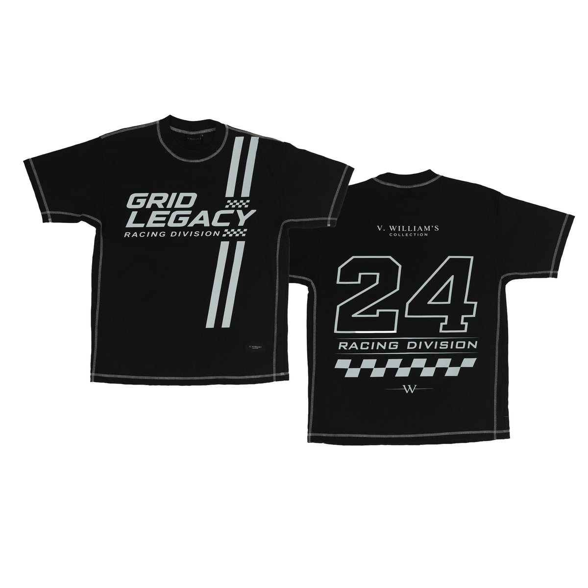V. William's Heavy Cotton Racing Tees Sporty Fit Reverse Stitch