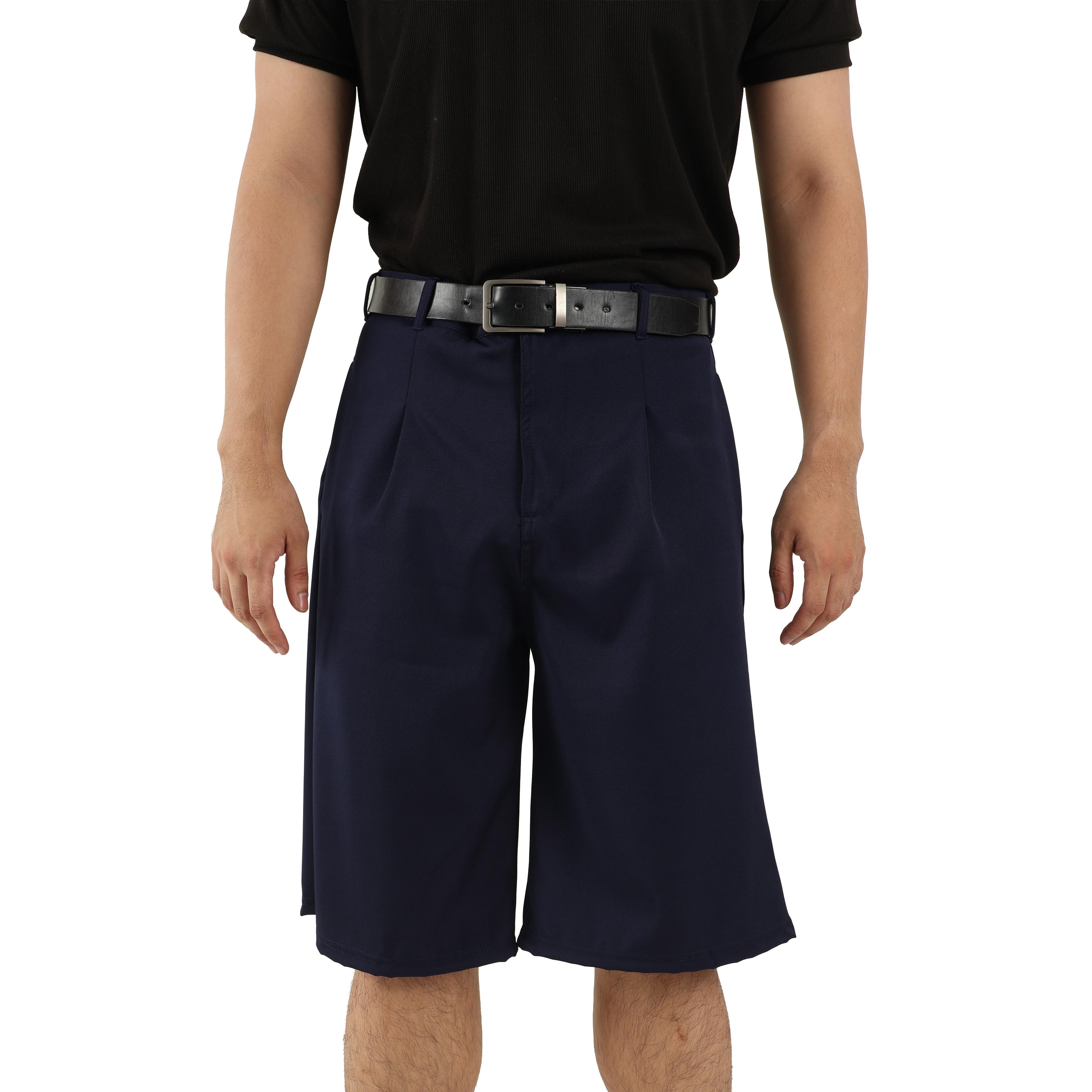 V. William's Cotton Twill Pleated Shorts