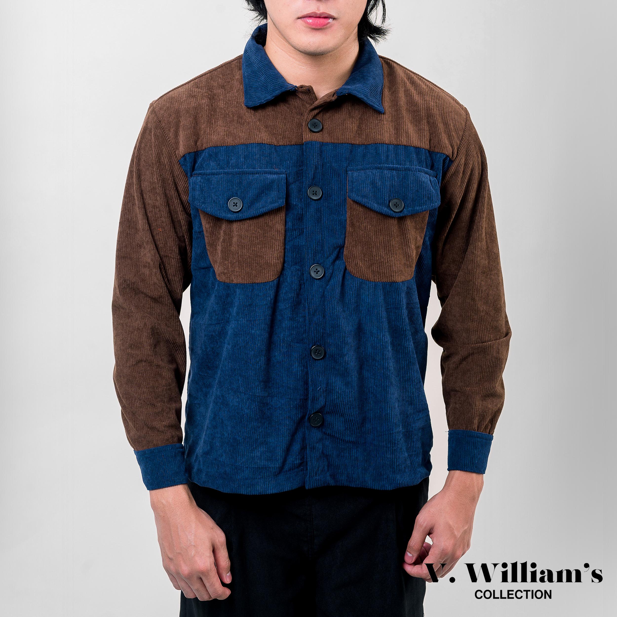 V. William's Curduroy Two-Tone Jacket Long Sleeves