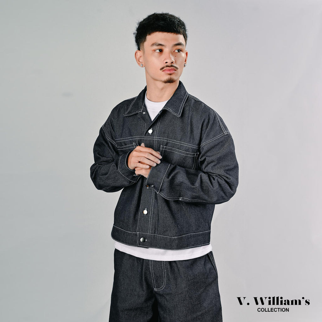 V. William's Raw Denim Cropped Jacket