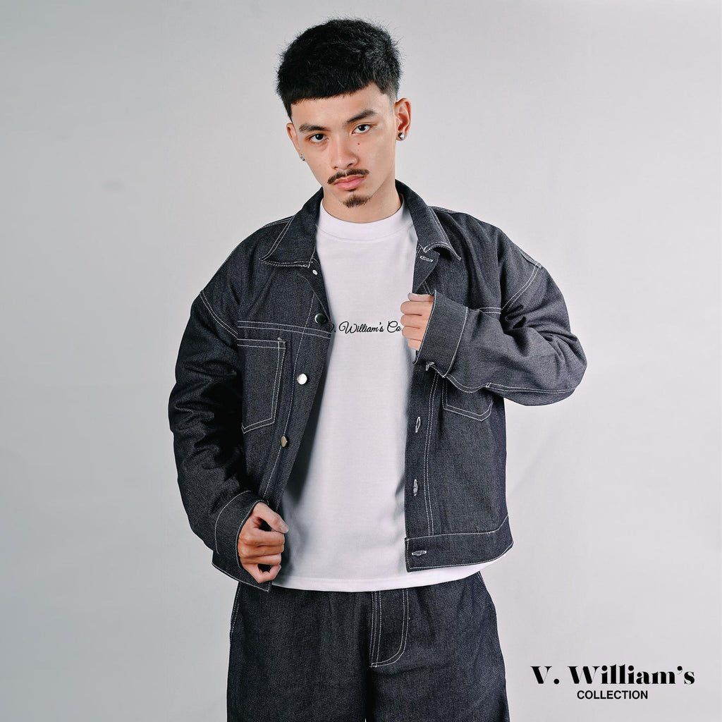 V. William's Raw Denim Cropped Jacket