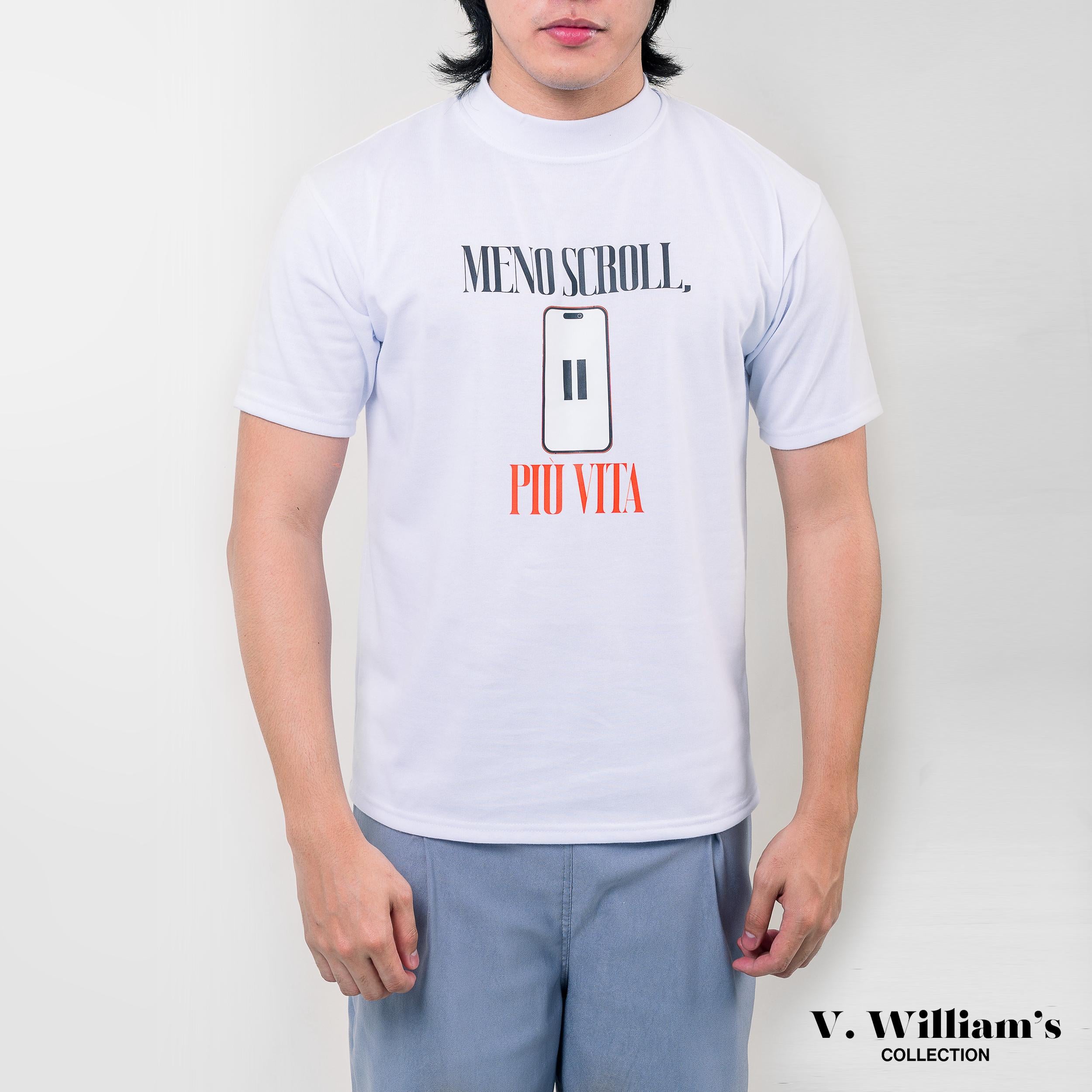 V. William's Mock Neck Graphic T-Shirt Daily Matters Collection