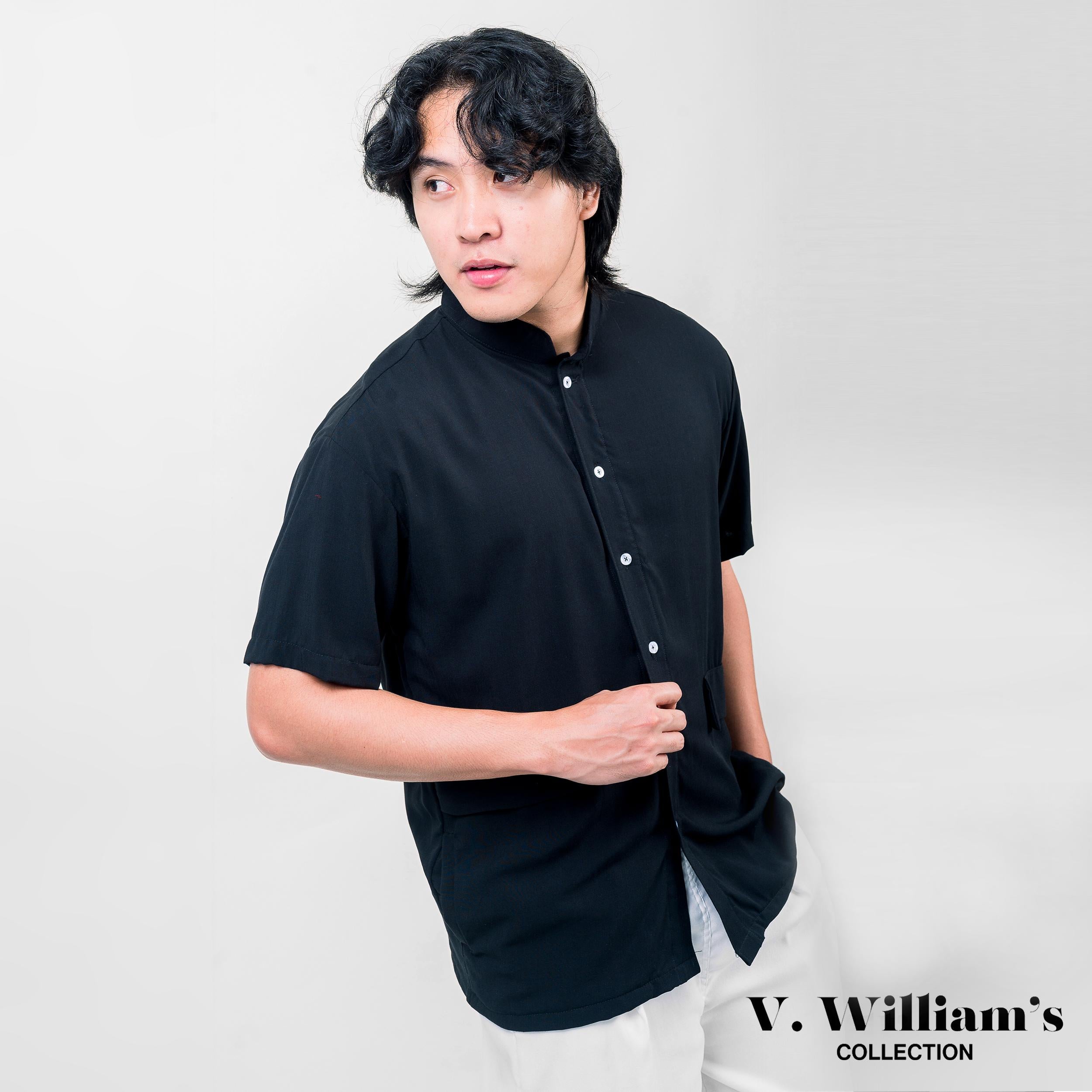 V. William's Mandarine Polo Chinese Collar Button Down