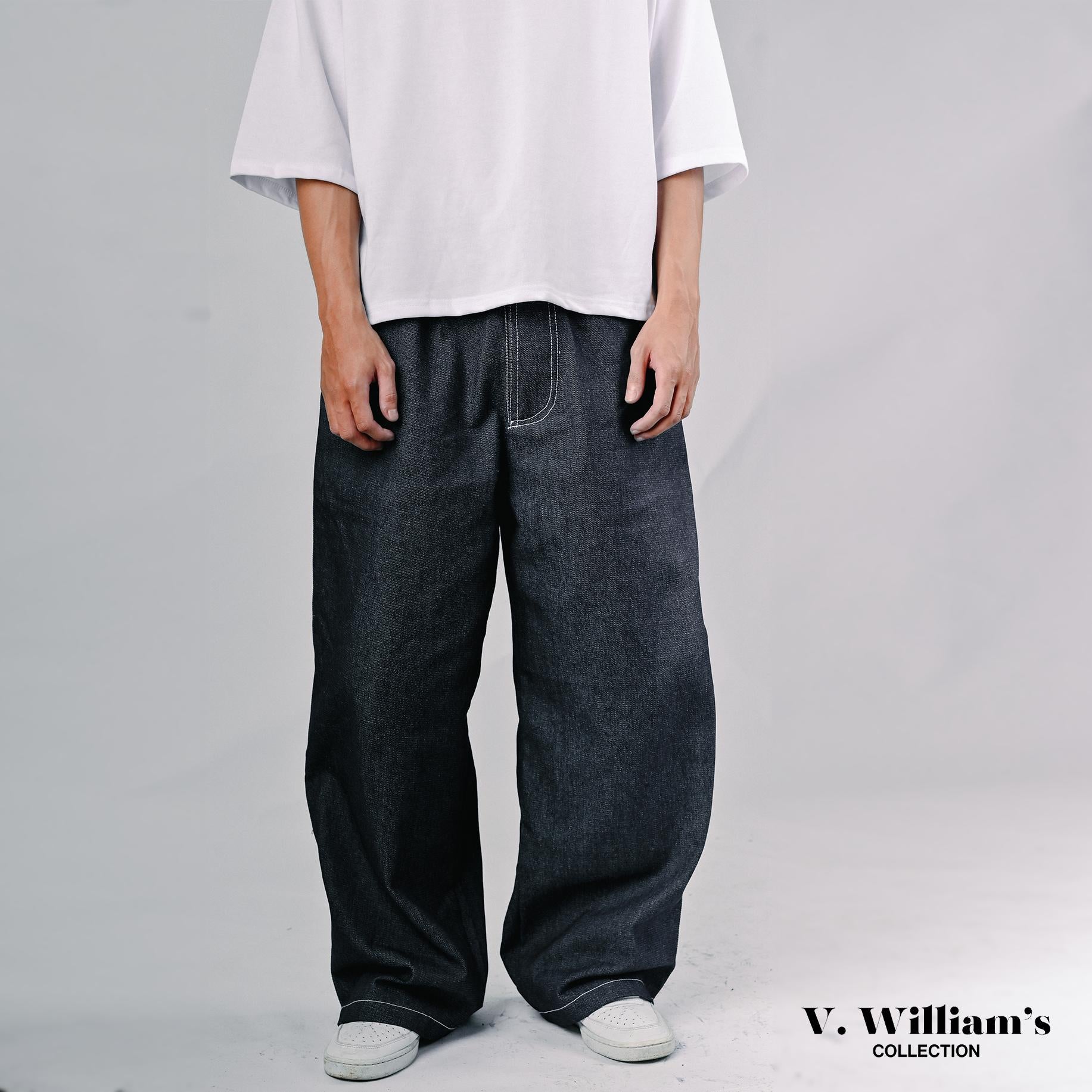 V. William's Raw Denim Barrel Pants