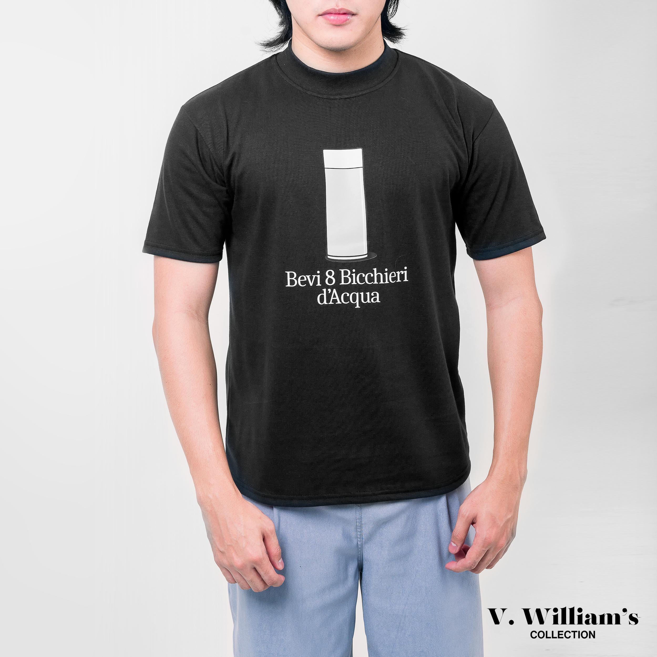 V. William's Mock Neck Graphic T-Shirt Daily Matters Collection