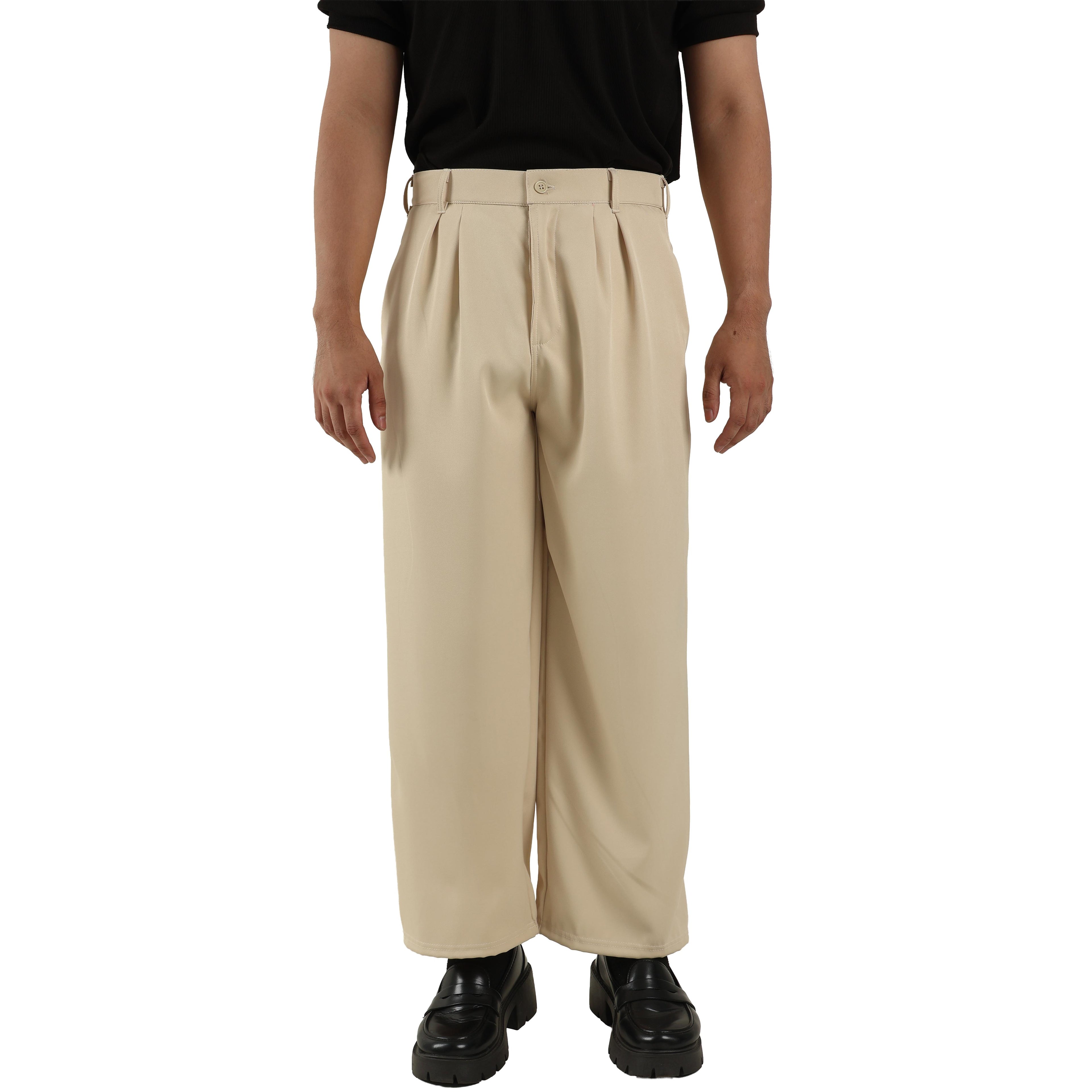 V. William's Cotton Twill Pleated Pants