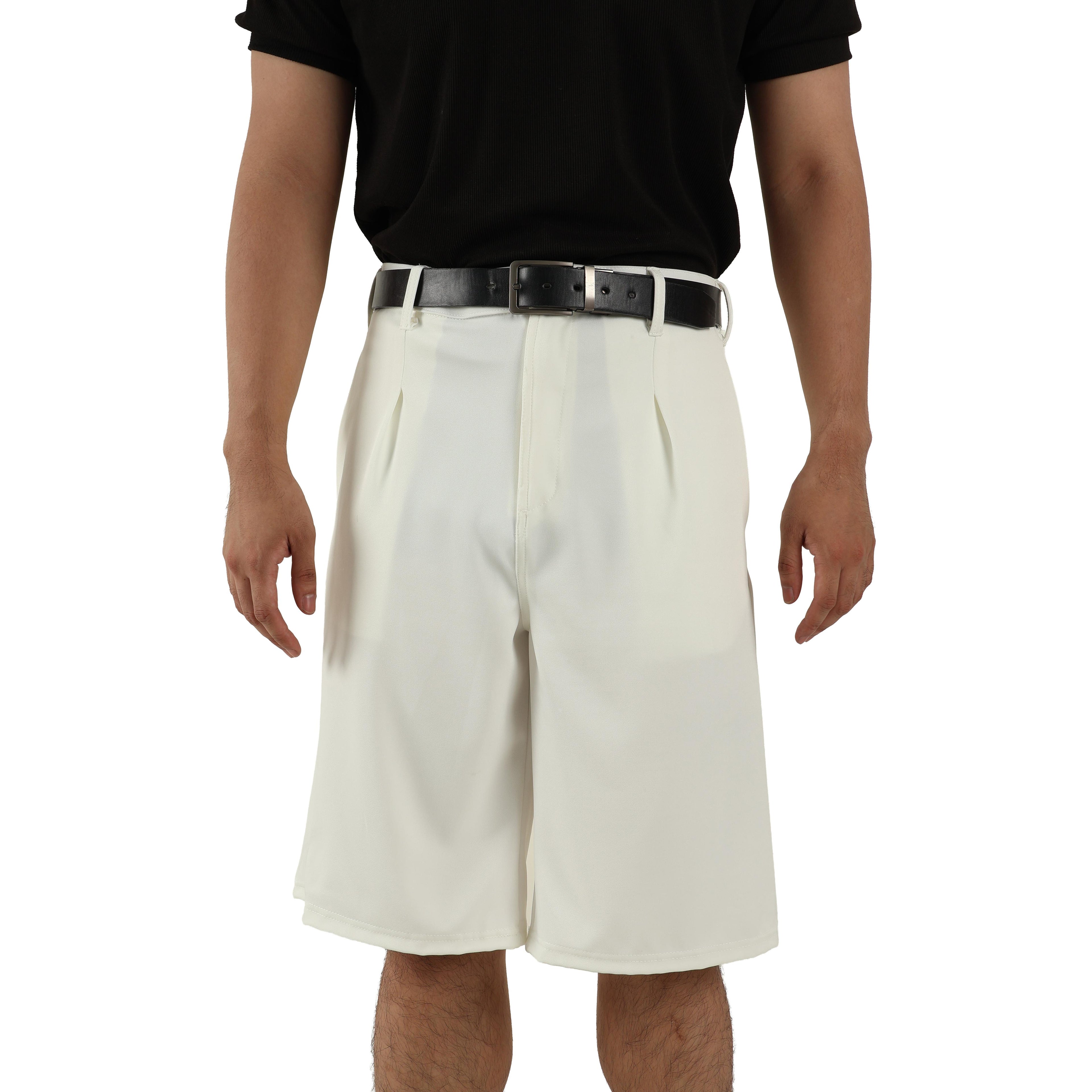V. William's Cotton Twill Pleated Shorts