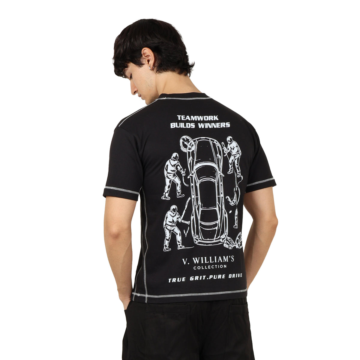 V. William's Heavy Cotton Racing Tees Sporty Fit Reverse Stitch
