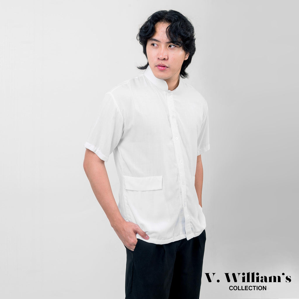 V. William's Mandarine Polo Chinese Collar Button Down