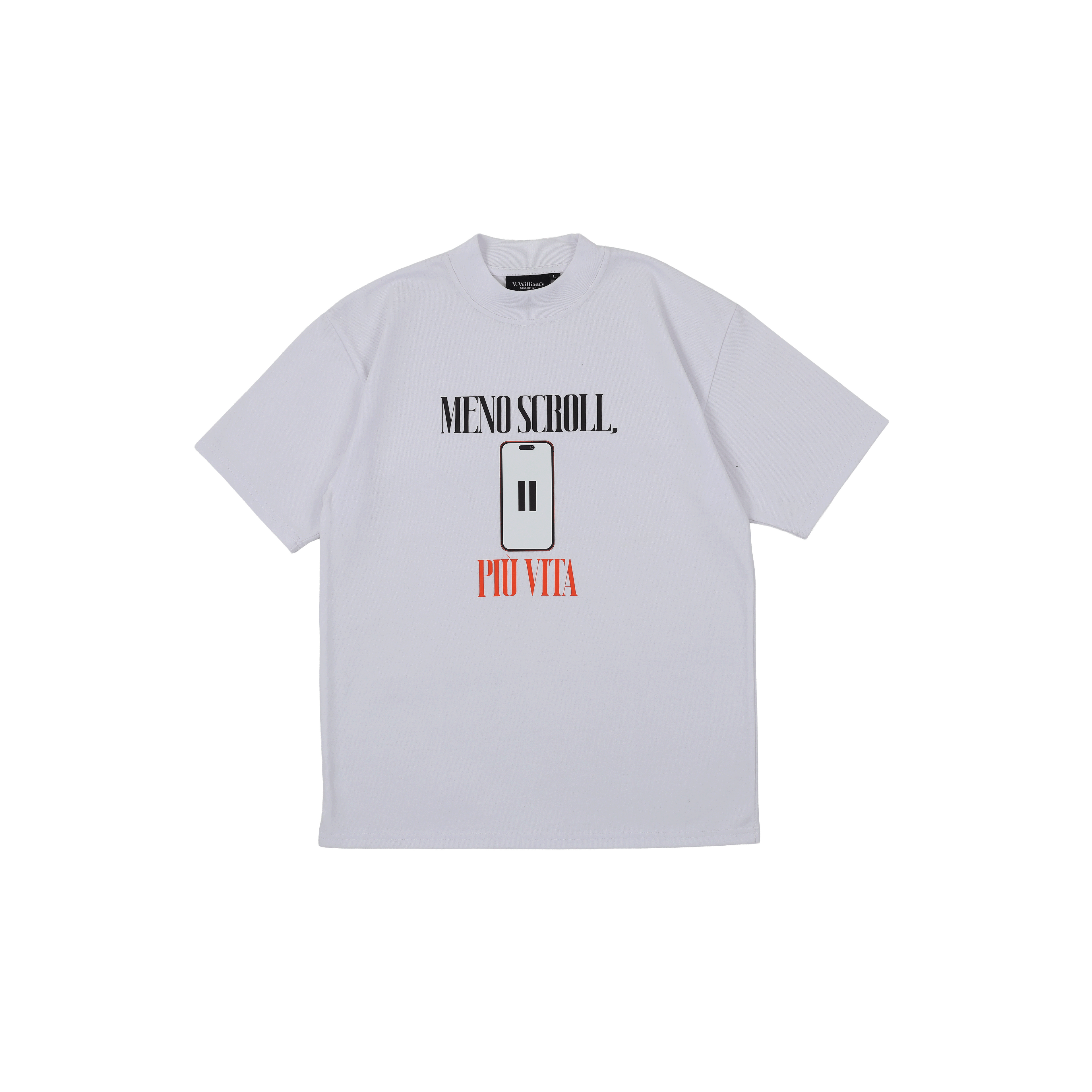 V. William's Mock Neck Graphic T-Shirt Daily Matters Collection