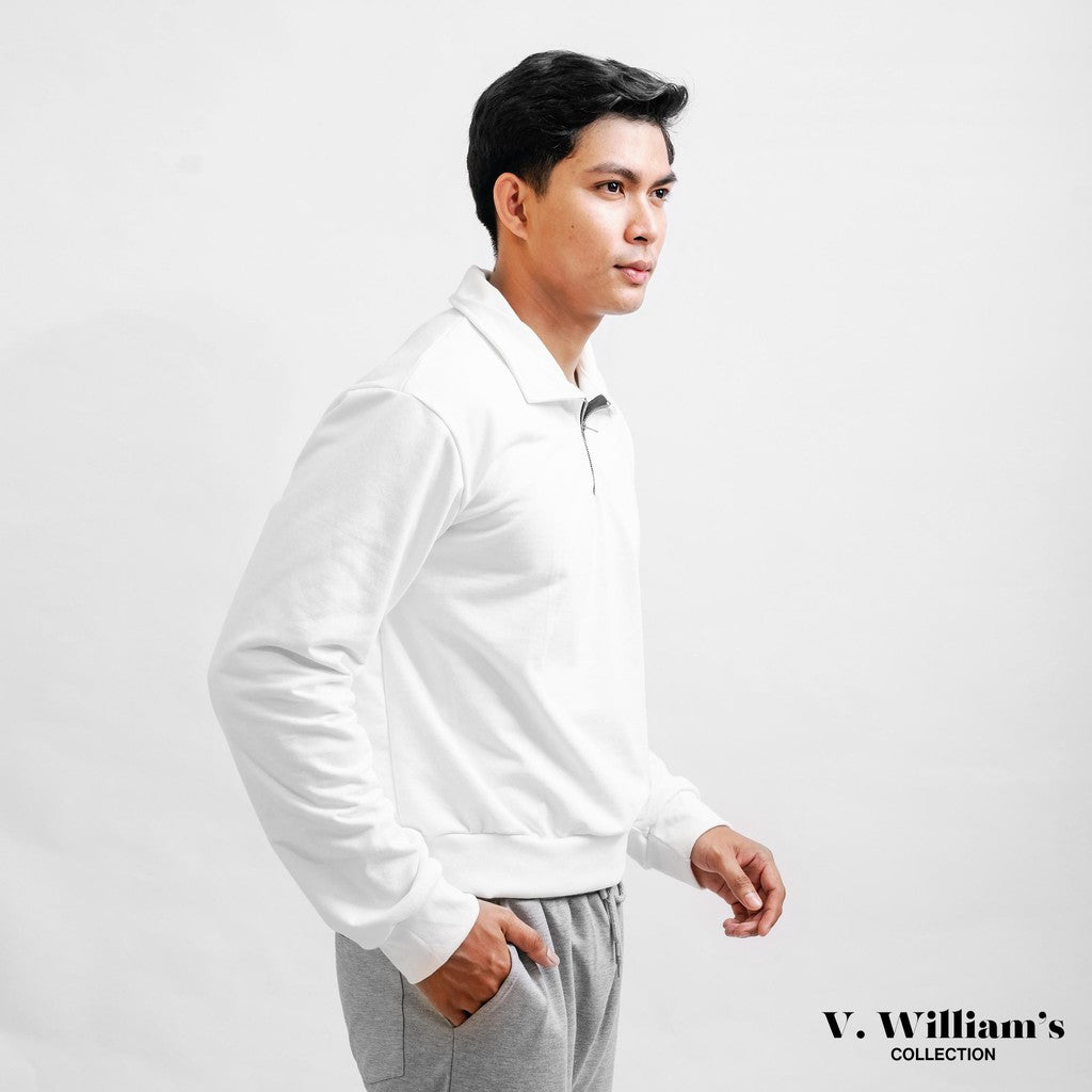 V. William's Premium Halfzip Sweater 350 Gsm Cotton Terry Brush