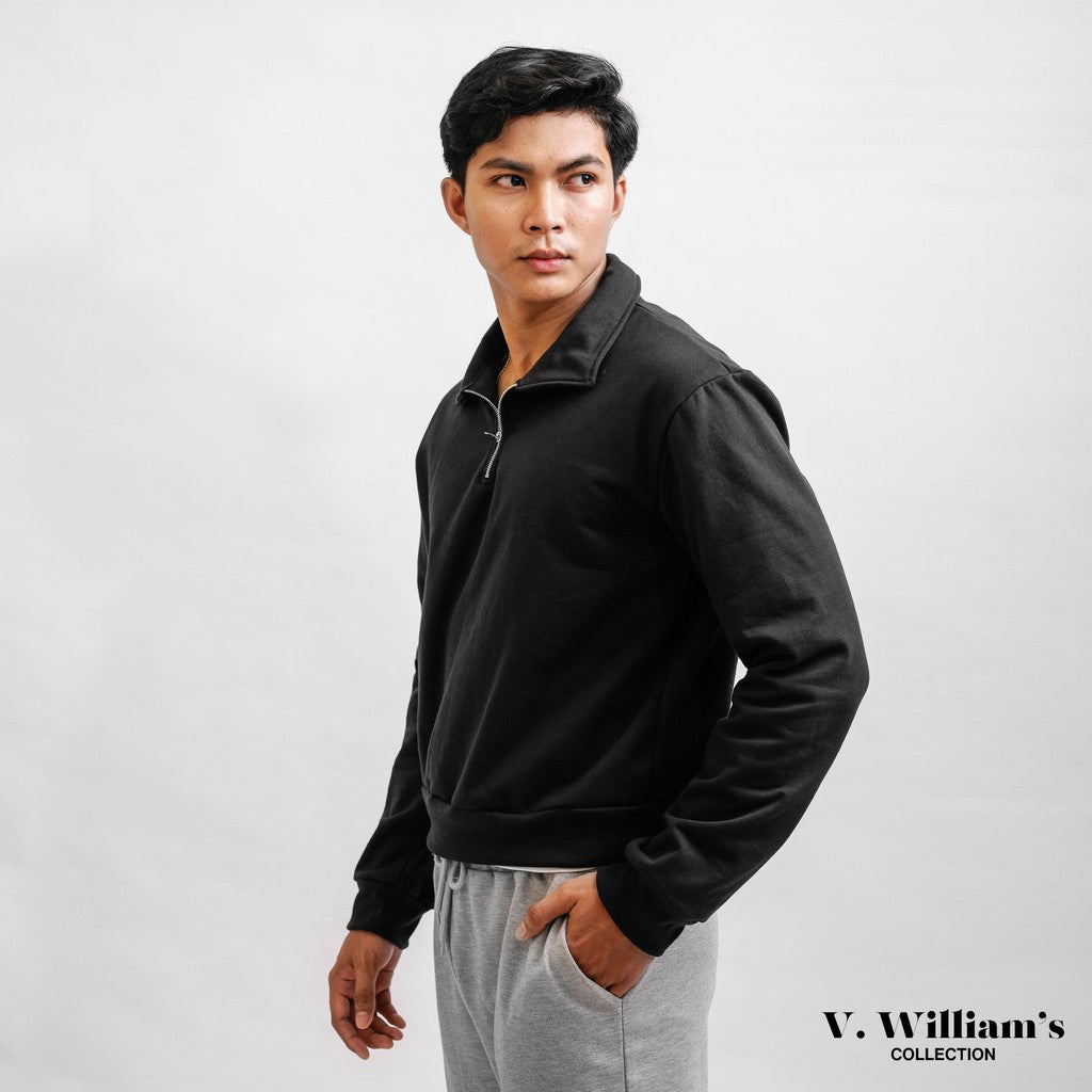 V. William's Premium Halfzip Sweater 350 Gsm Cotton Terry Brush