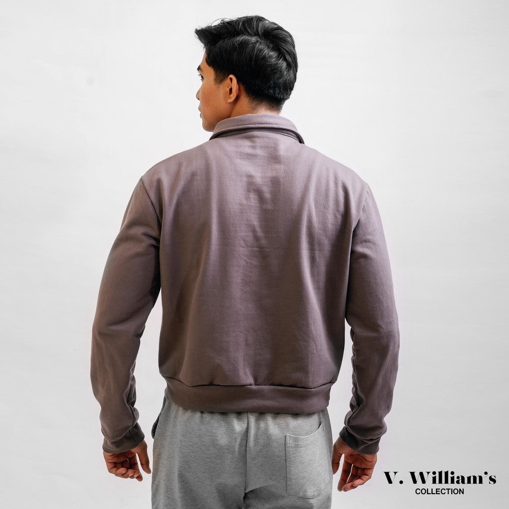 V. William's Premium Halfzip Sweater 350 Gsm Cotton Terry Brush